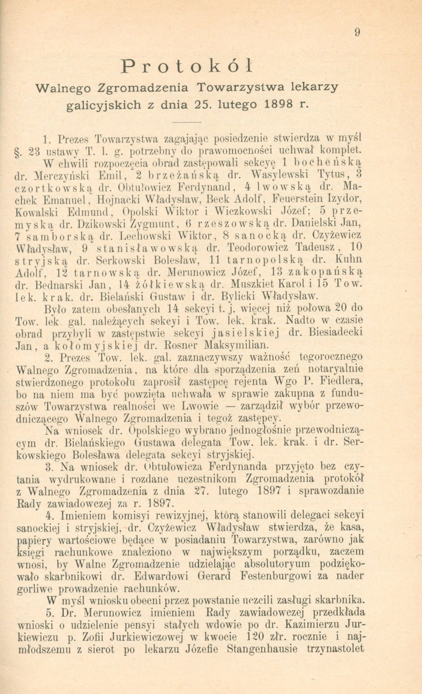 Sprawozdanie Rady Zawiadowczej Towarzystwa Lekarzy Galicyjskich [1899]