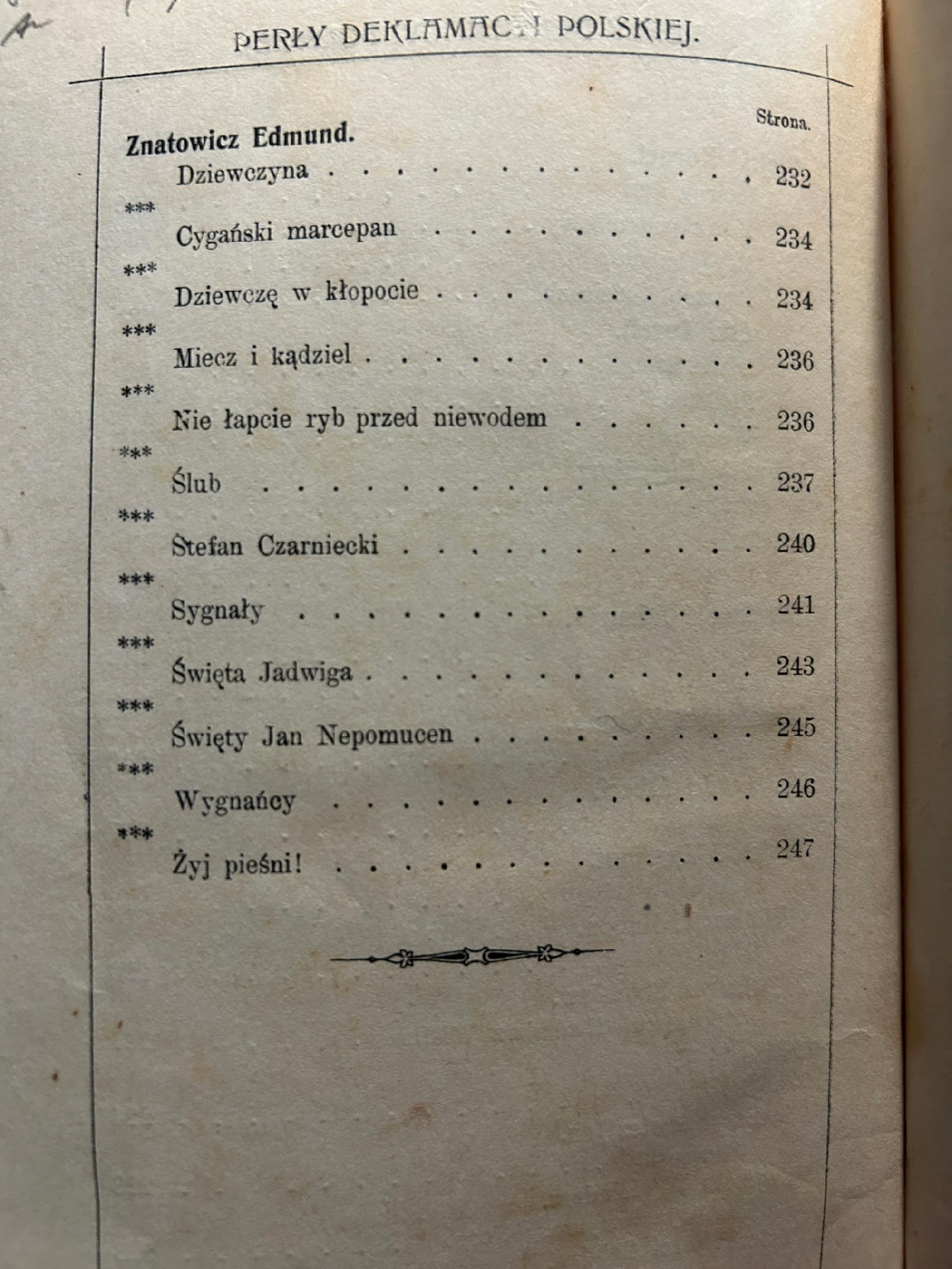 Perły deklamacyi polskiej - zebrał Adam Kompf [1909 r.]
