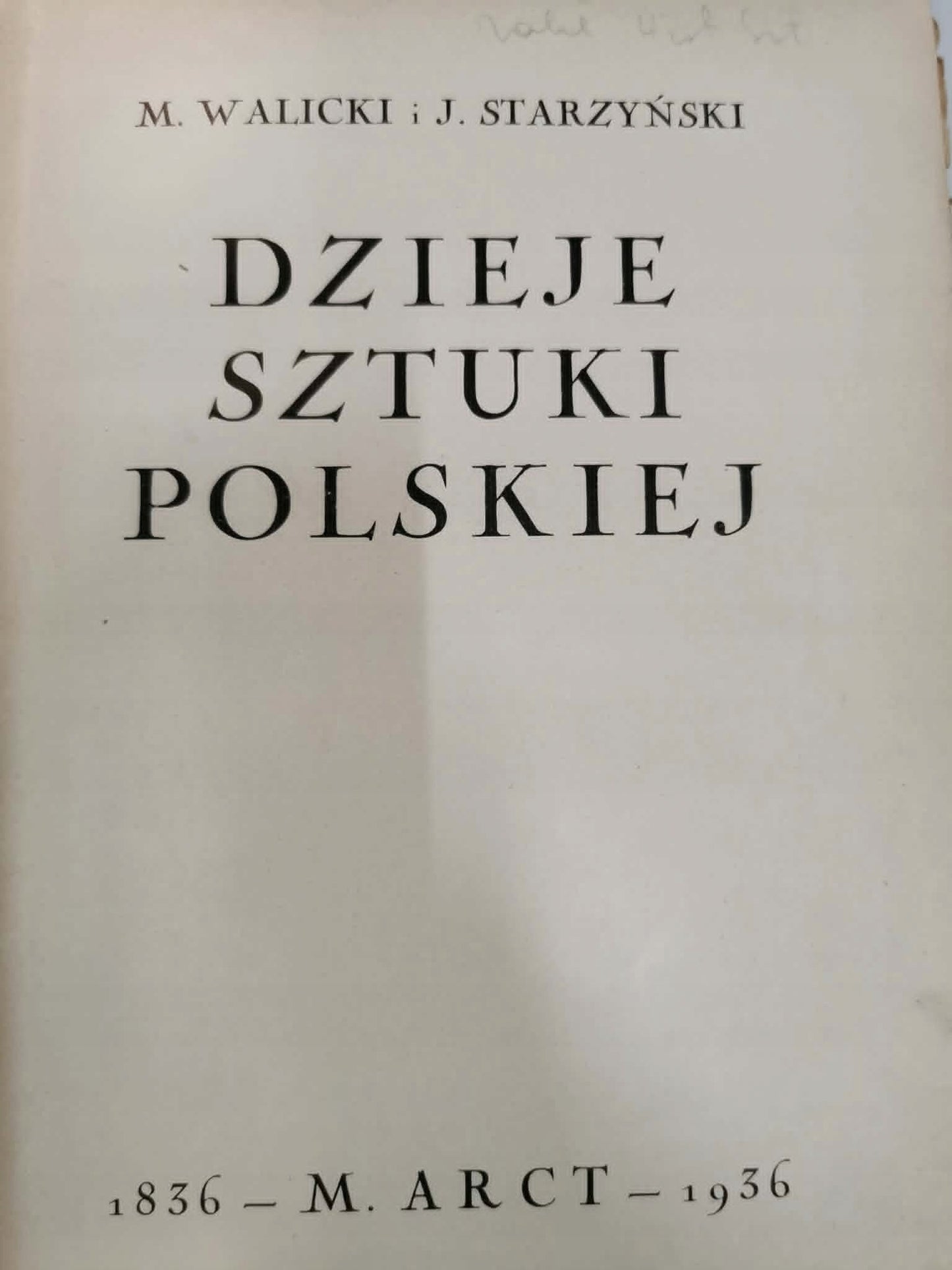 Dzieje sztuki polskiej, M. Walicki, J. Starzyński [1936] [oprawa Zjawiński]
