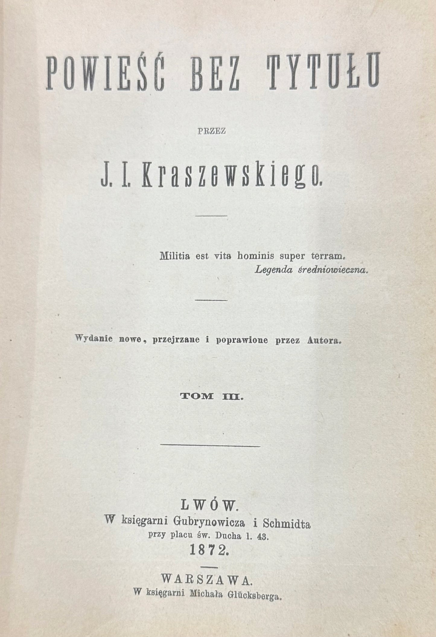 Powieść bez tytułu T. 1-4 J. I. Kraszewski [wydanie przedwojenne współopr.]