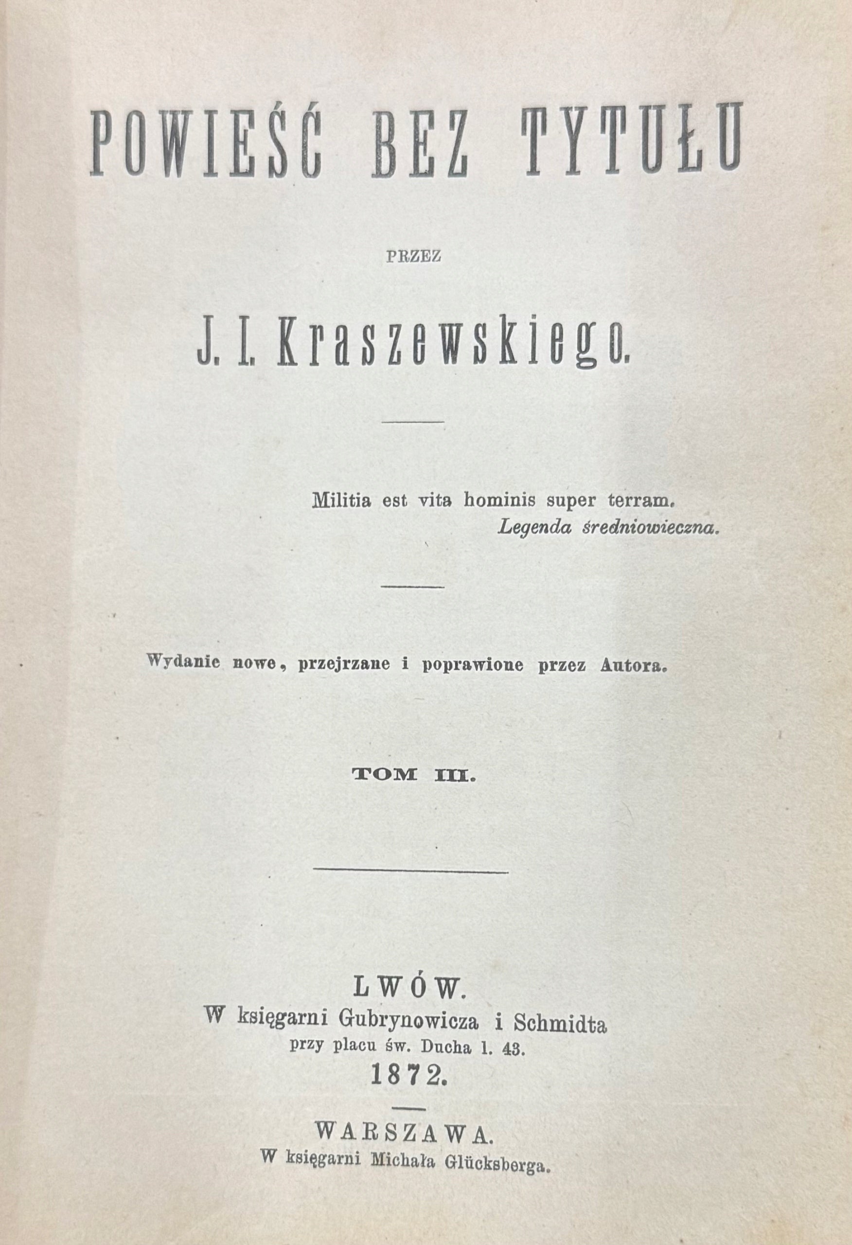 Powieść bez tytułu T. 1-4 J. I. Kraszewski [wydanie przedwojenne współopr.]