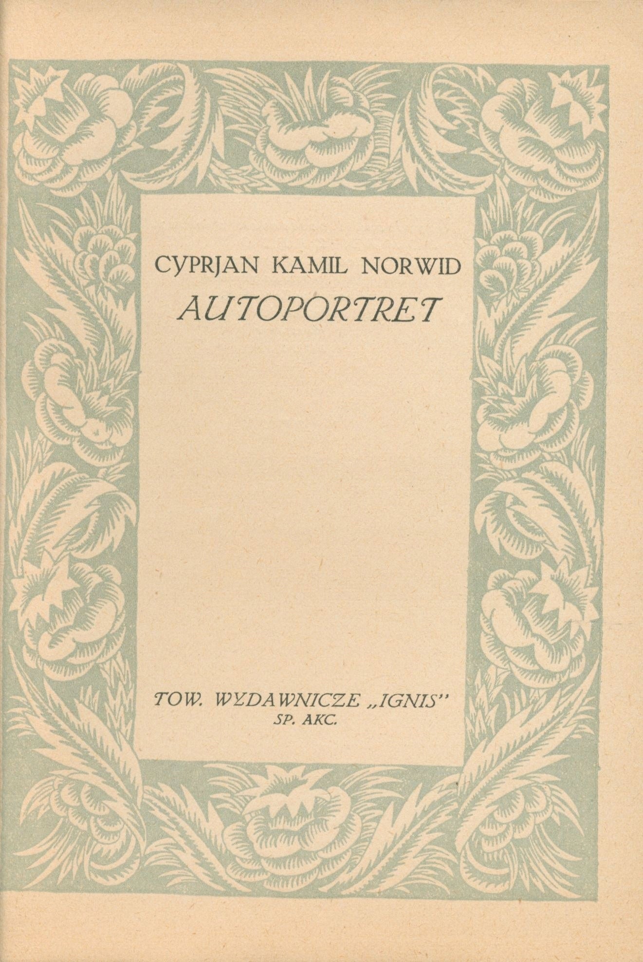 Norwid Kamil Cyprjan - Autoportret [Warszawa 1922]