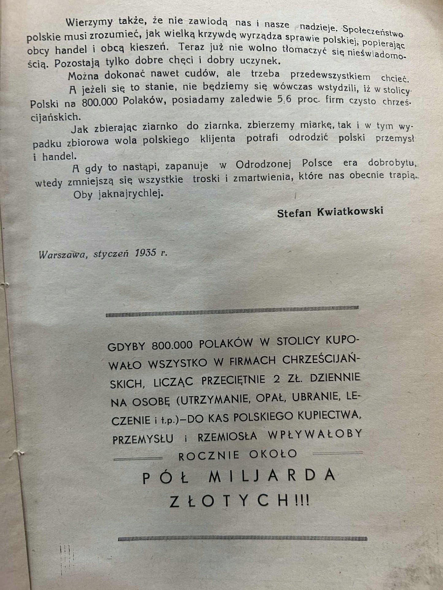 Chrześcijańska Warszawa - red. i wyd. Stefan Kwiatkowski [1935/6 r.]