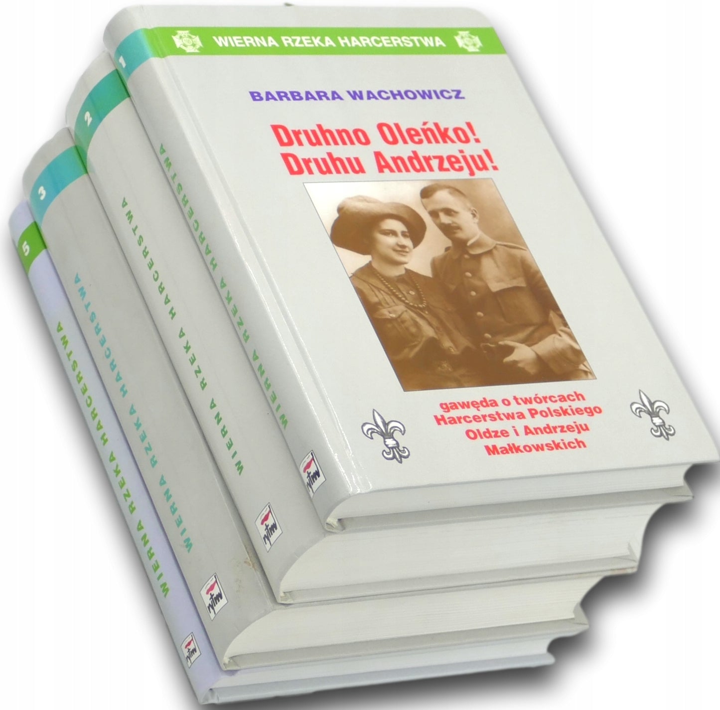 Zestaw Wierna Rzeka Harcerstwa T.1-3, 5 B. Wachowicz [dedykacja odautorska]