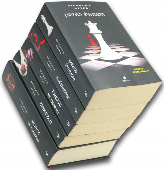 Stephenie Meyer x5 Zmierzch, Księżyc w nowiu, Zaćmienie, Przed świtem +