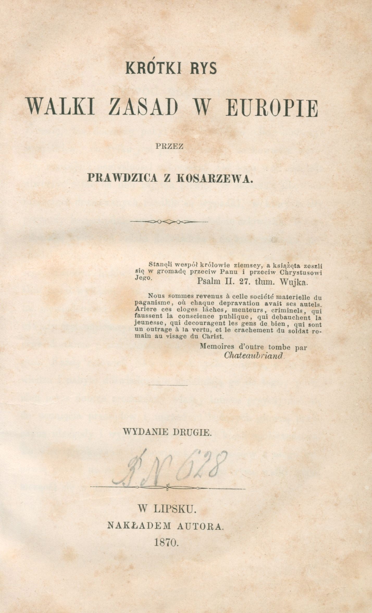 Młocki Alfred Krótki rys walki zasad w Europie [1870]