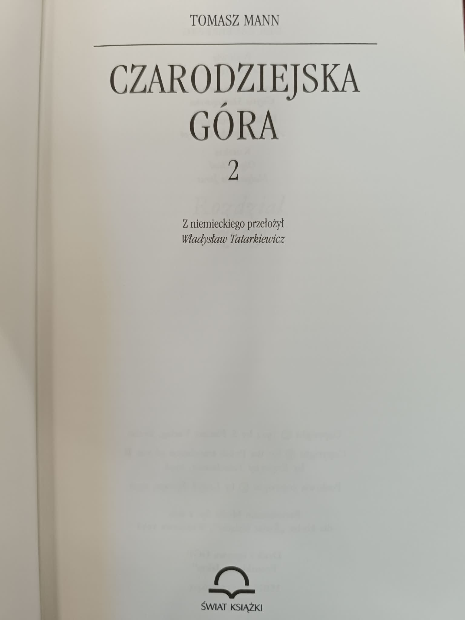 Tomasz Mann x2 Czarodziejska góra T. 1, 2