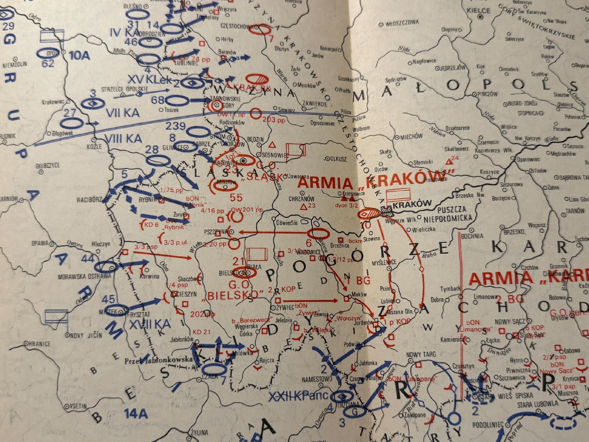 Armia „Kraków” 1939 Mapy Władysław Steblik [1975 r.]