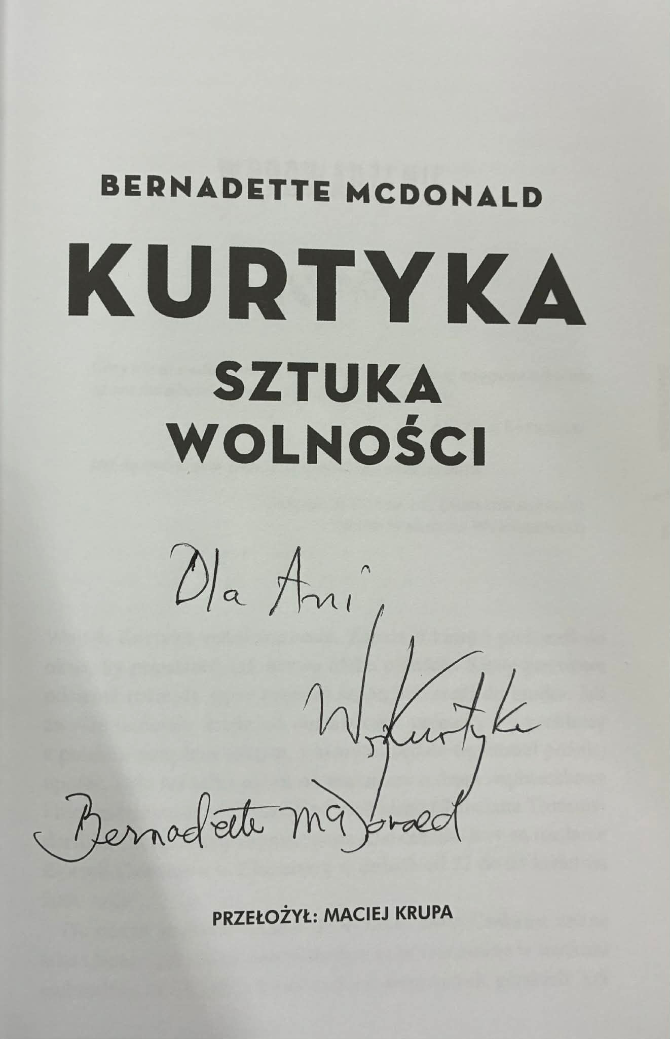 Kurtyka. Sztuka wolności Bernadette McDonald Dedykacja