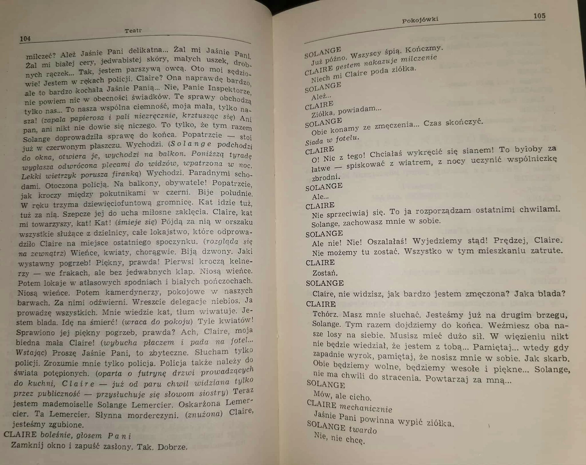 Teatr, Jean Genet [obwoluta i okładka Jan Młodożeniec]
