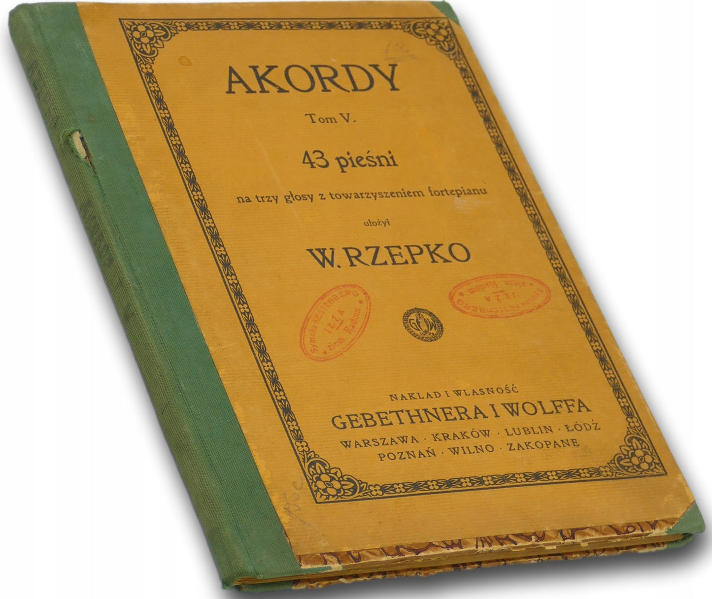 Akordy tom V. 43 pieśni na trzy głosy W. Rzepko [wydanie ca 1925]