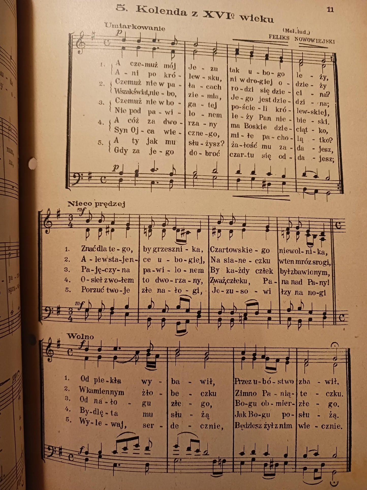 Dwanaście kolęd na chór mieszany Feliks Nowowiejski wydanie V [1947 rok]