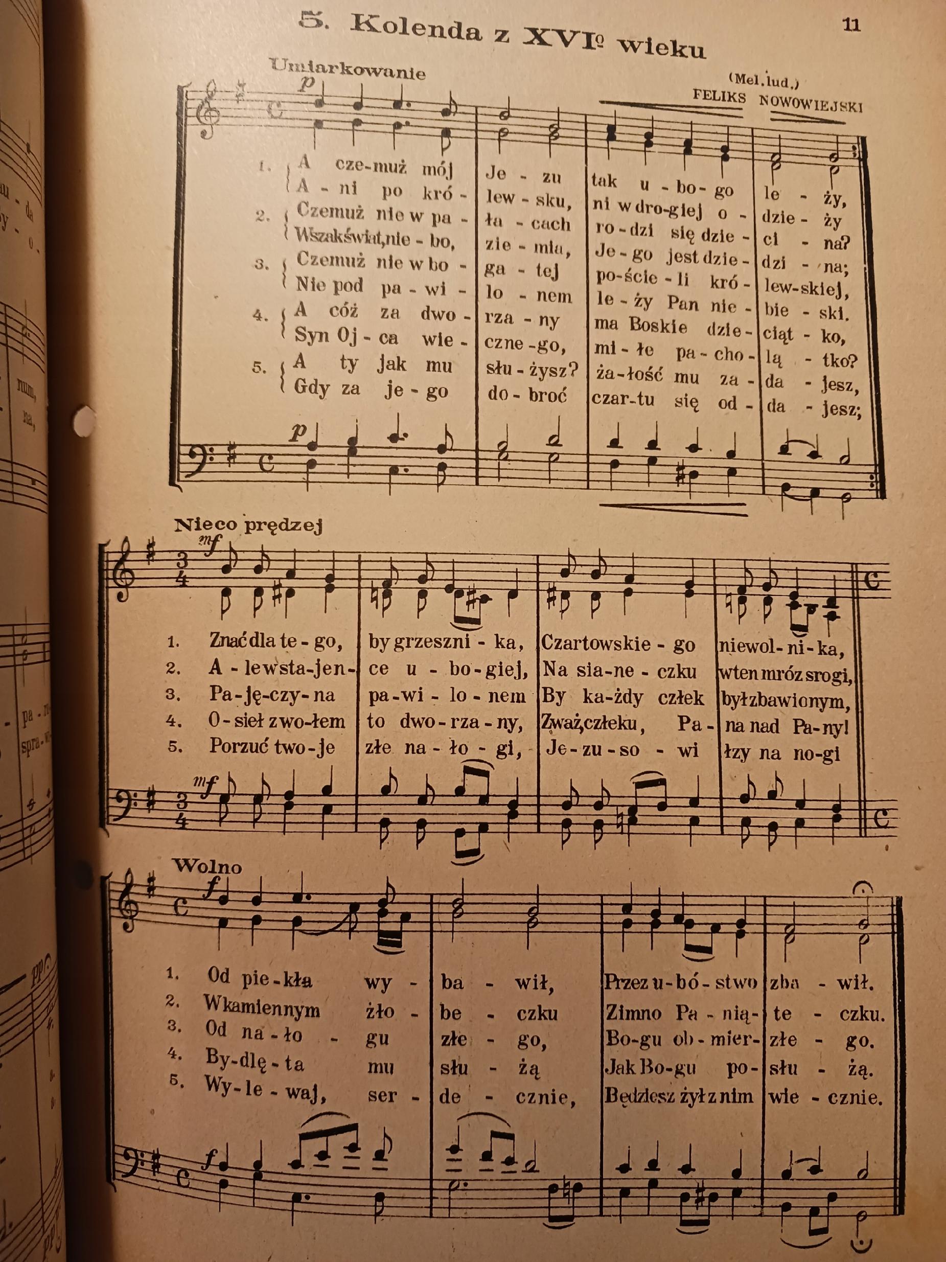 Dwanaście kolęd na chór mieszany Feliks Nowowiejski wydanie V [1947 rok]