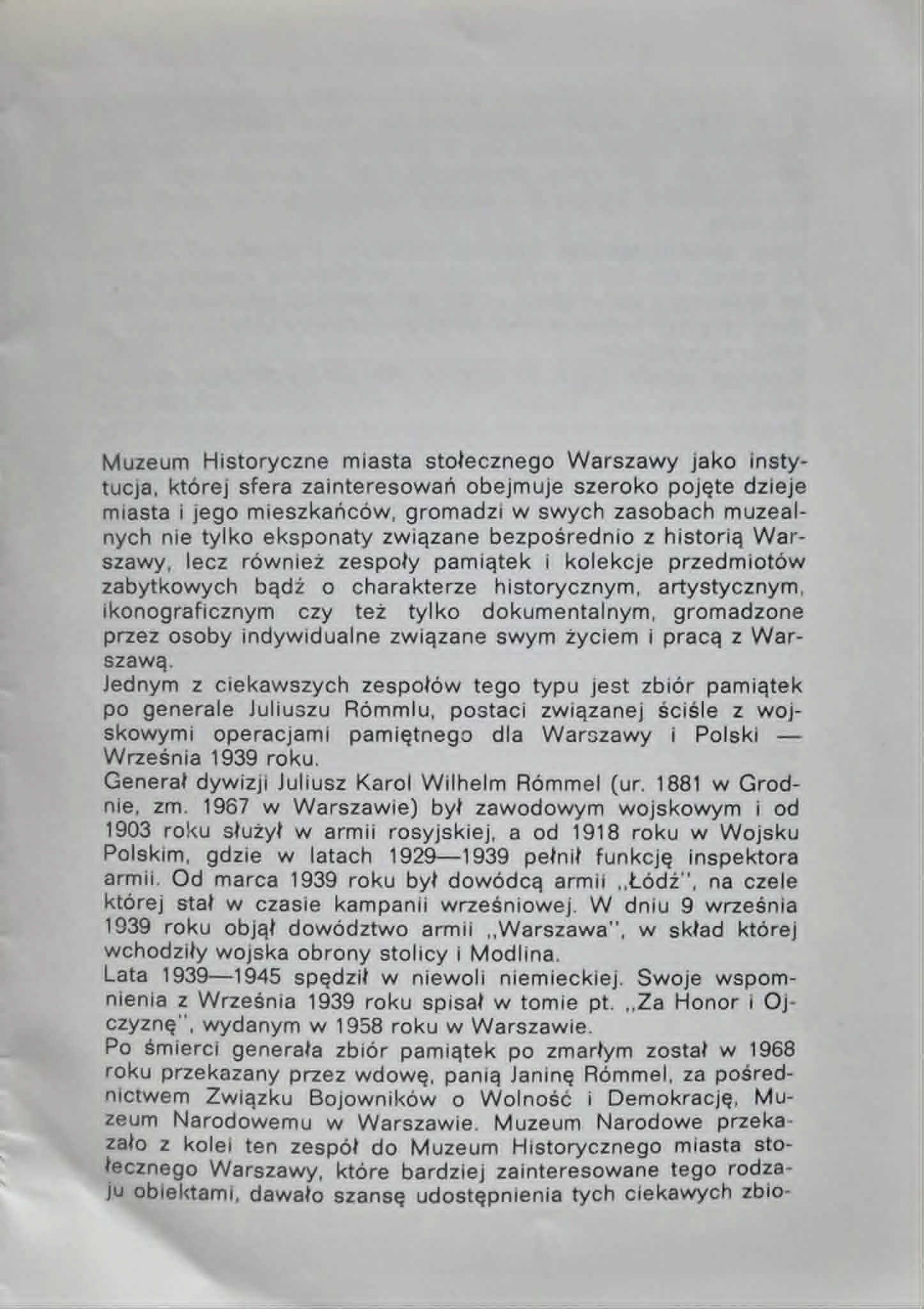 Kolekcja militariów XVI-XX wieku ze zbioru generała Juliusza Rómmla