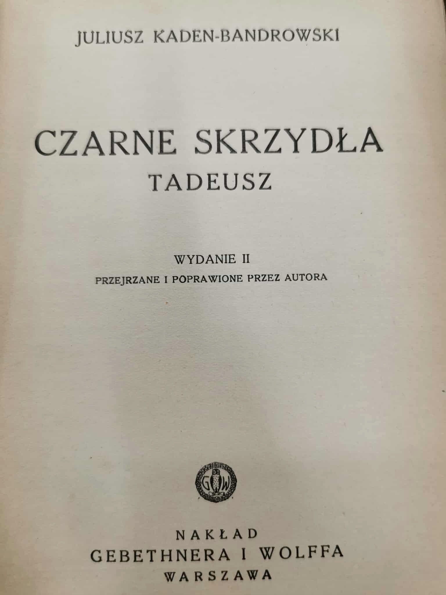 seria Czarne Skrzydła J. Kaden Bandrowski, Tadeusz / Lenora [1937]