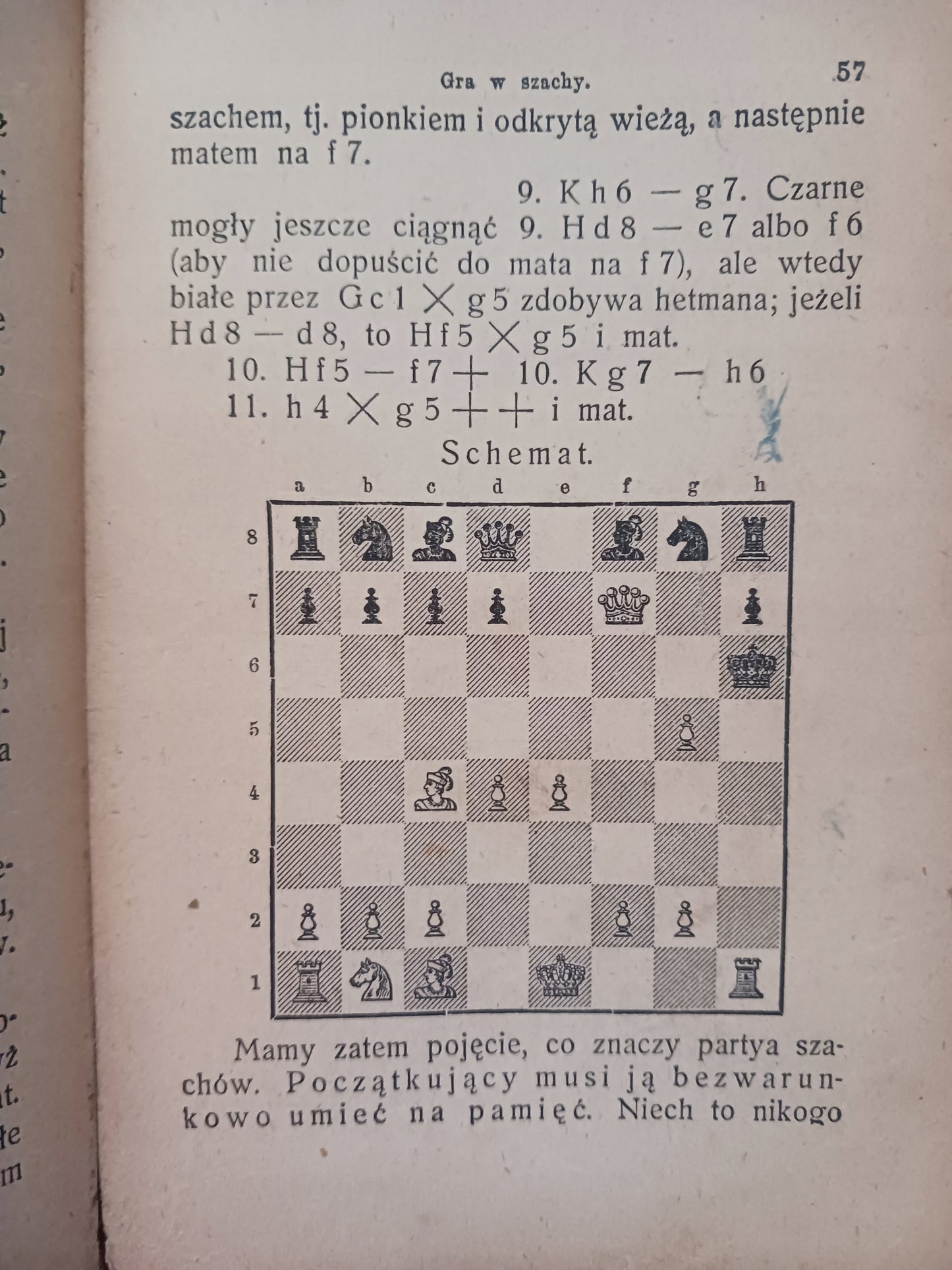 Gra w szachy. Teoretyczny i praktyczny przewodnik B. Cięglewicz [ca 1911]