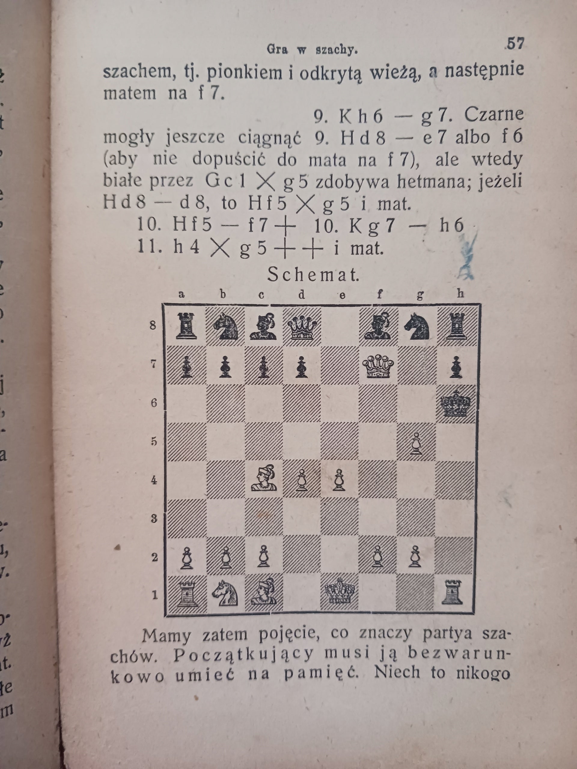 Gra w szachy. Teoretyczny i praktyczny przewodnik B. Cięglewicz [ca 1911]