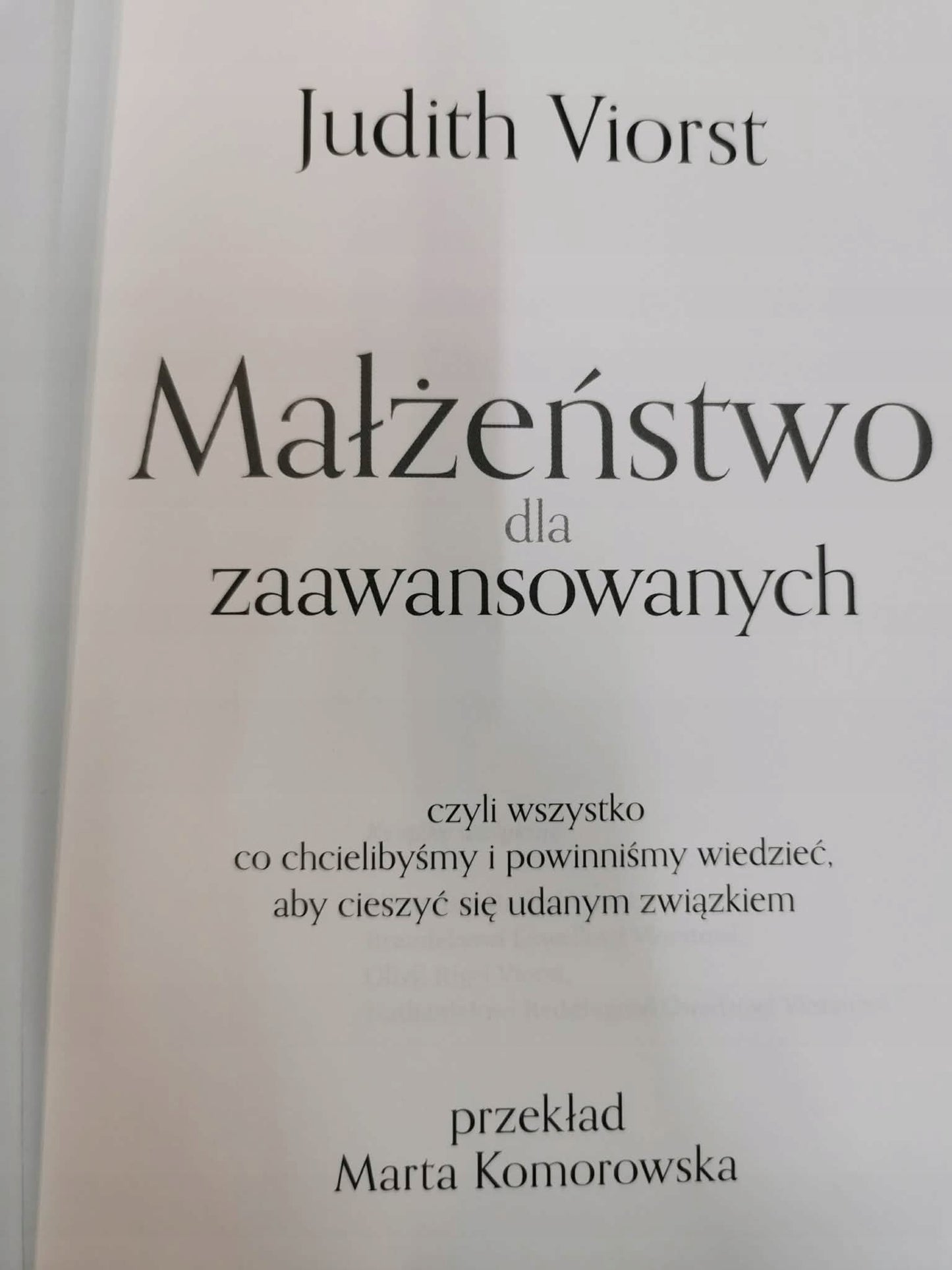 Małżeństwo dla zaawansowanych, Judith Viorst
