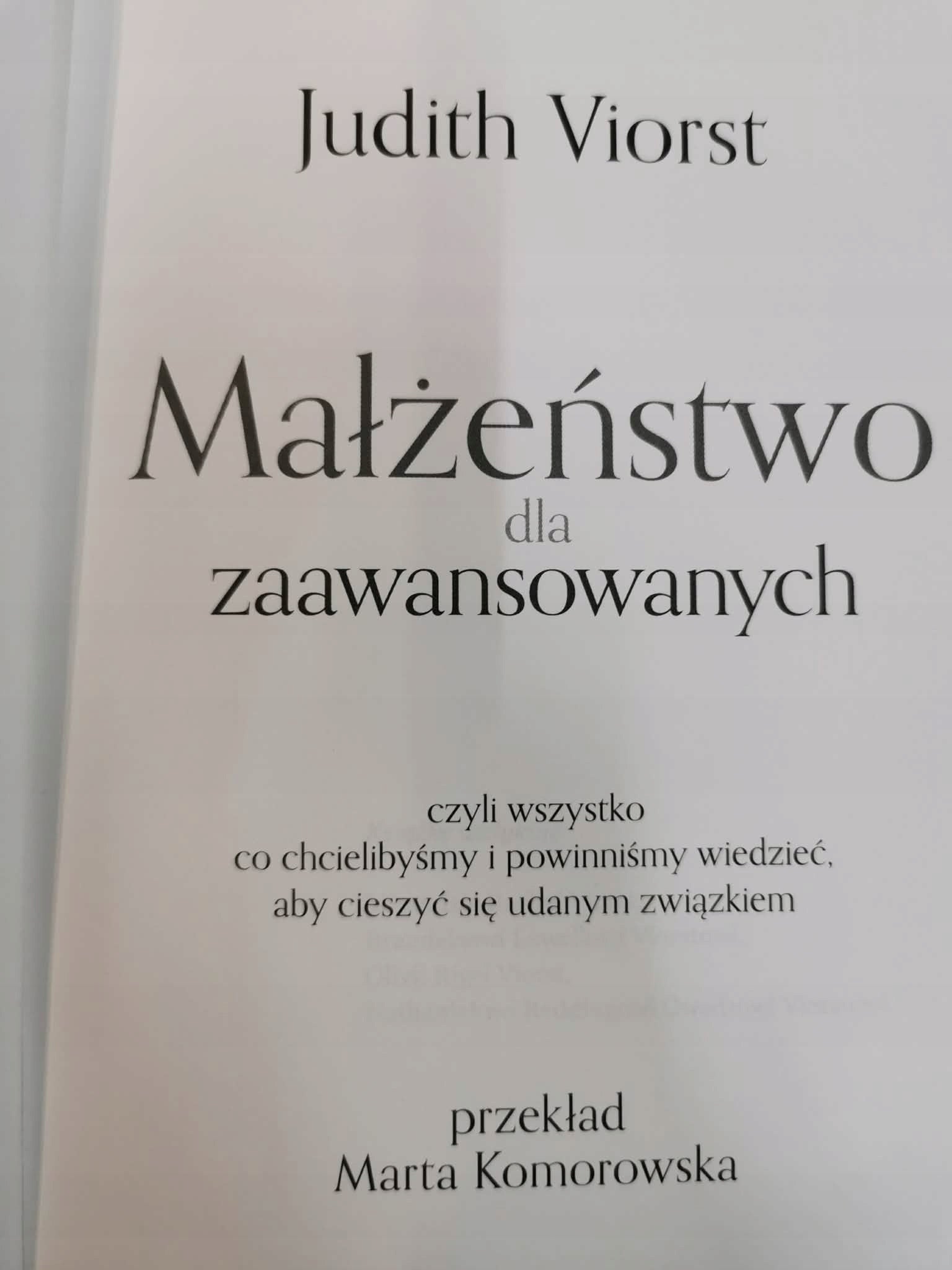 Małżeństwo dla zaawansowanych, Judith Viorst