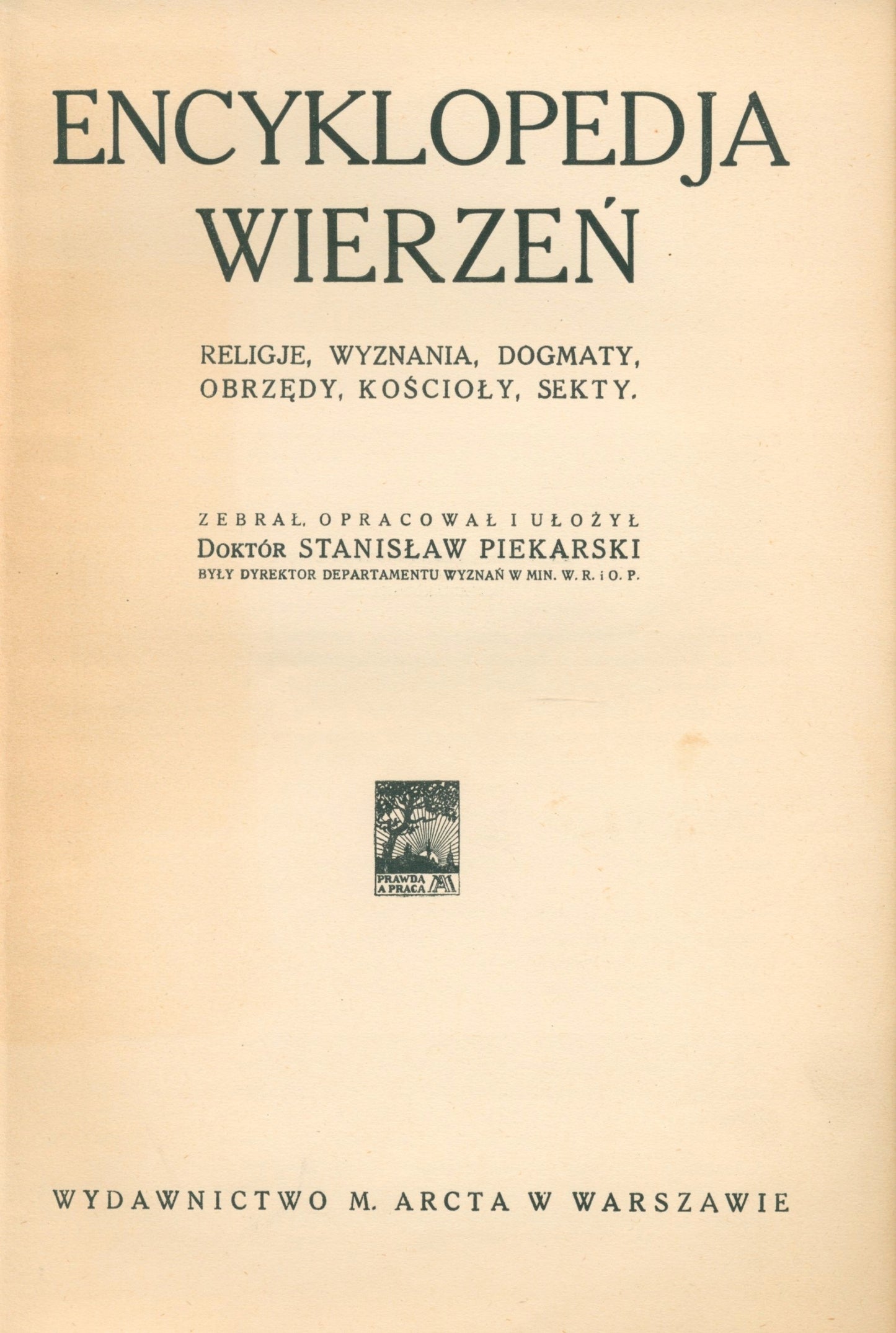 Piekarski Stanisław- Encyklopedja wierzeń [Warszawa ca 1930]
