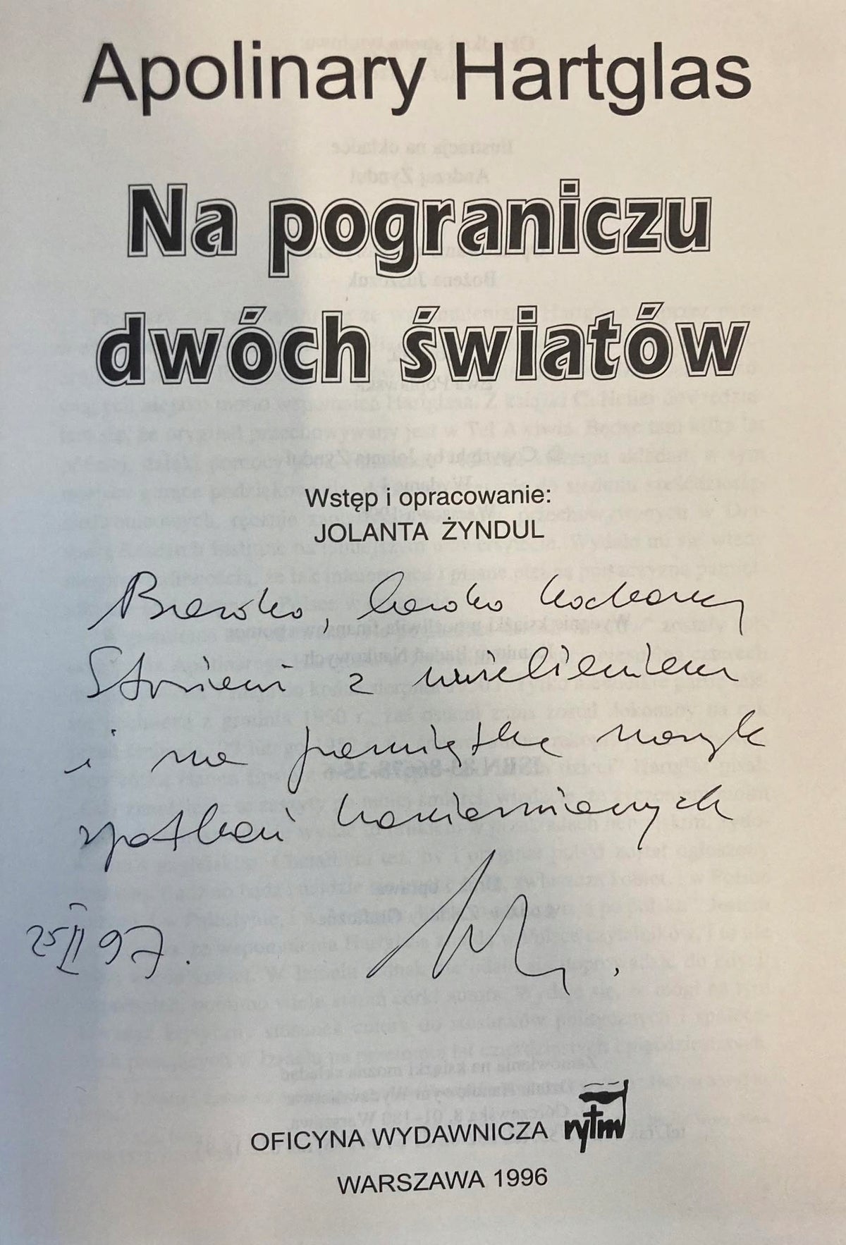Na pograniczu dwóch światów Apolinary Hartglas