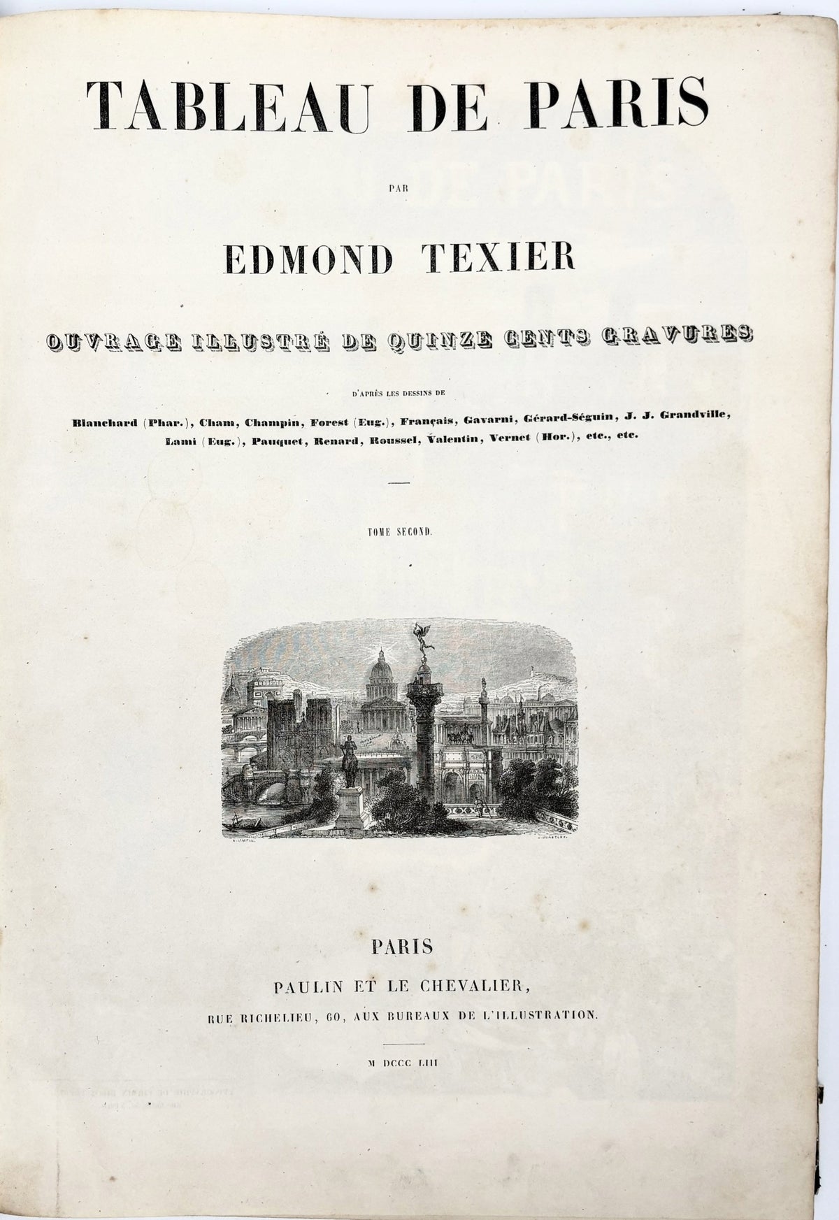 Texier Edmond Auguste Tableau de Paris Tomy I-II 1500 drzeworytów 1852-1853