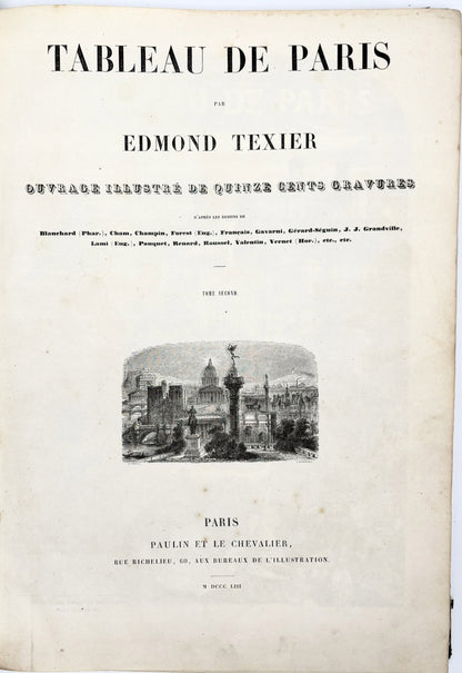 Texier Edmond Auguste Tableau de Paris Tomy I-II 1500 drzeworytów 1852-1853