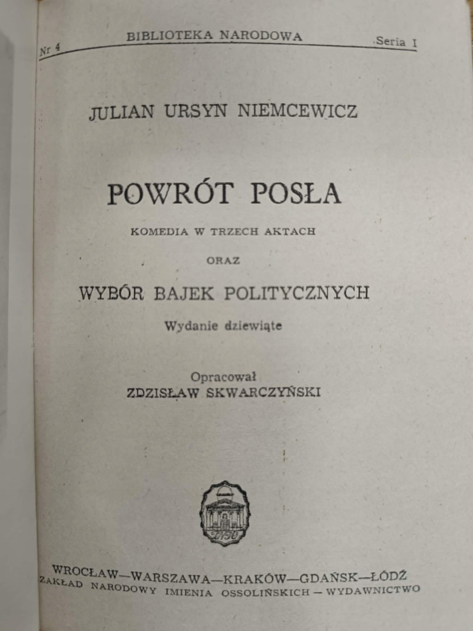 Biblioteka Narodowa, zestaw 24 książek [Niemcewicz, Gall, Pasek, Słowacki]