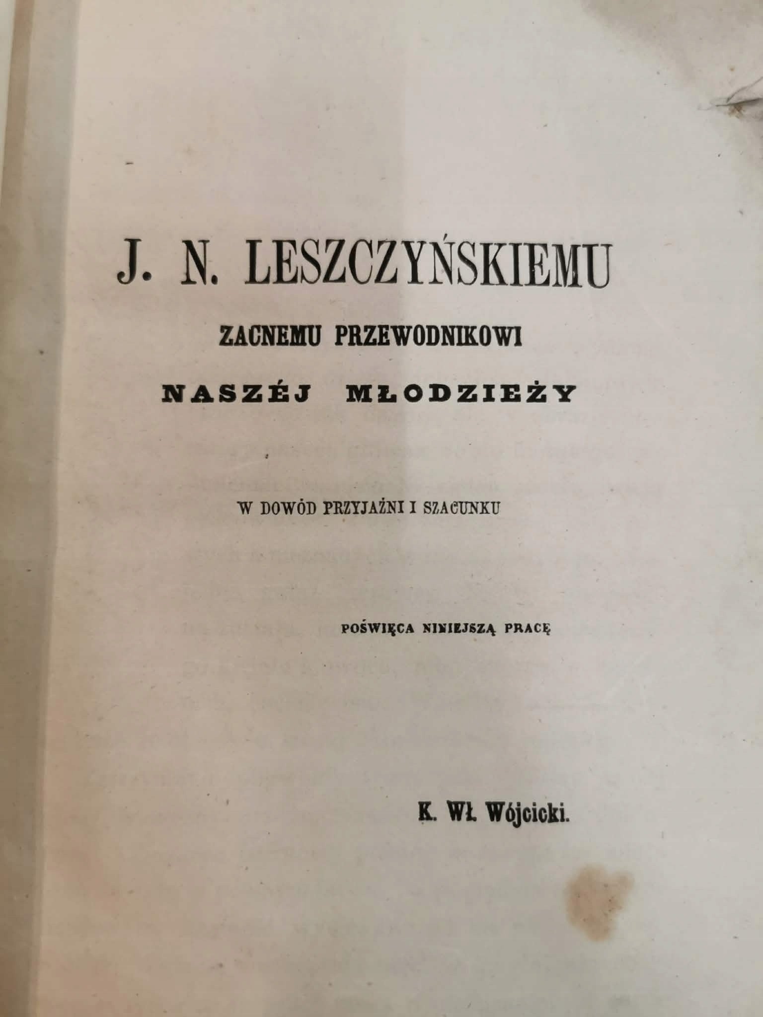 Historia literatury polskiej t. I-II, K. Wł. Wójcickiego [1859]