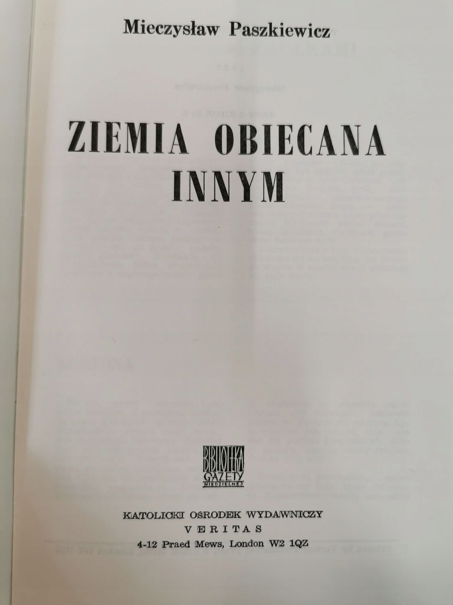 Ziemia obiecana innym, M. Paszkiewicz