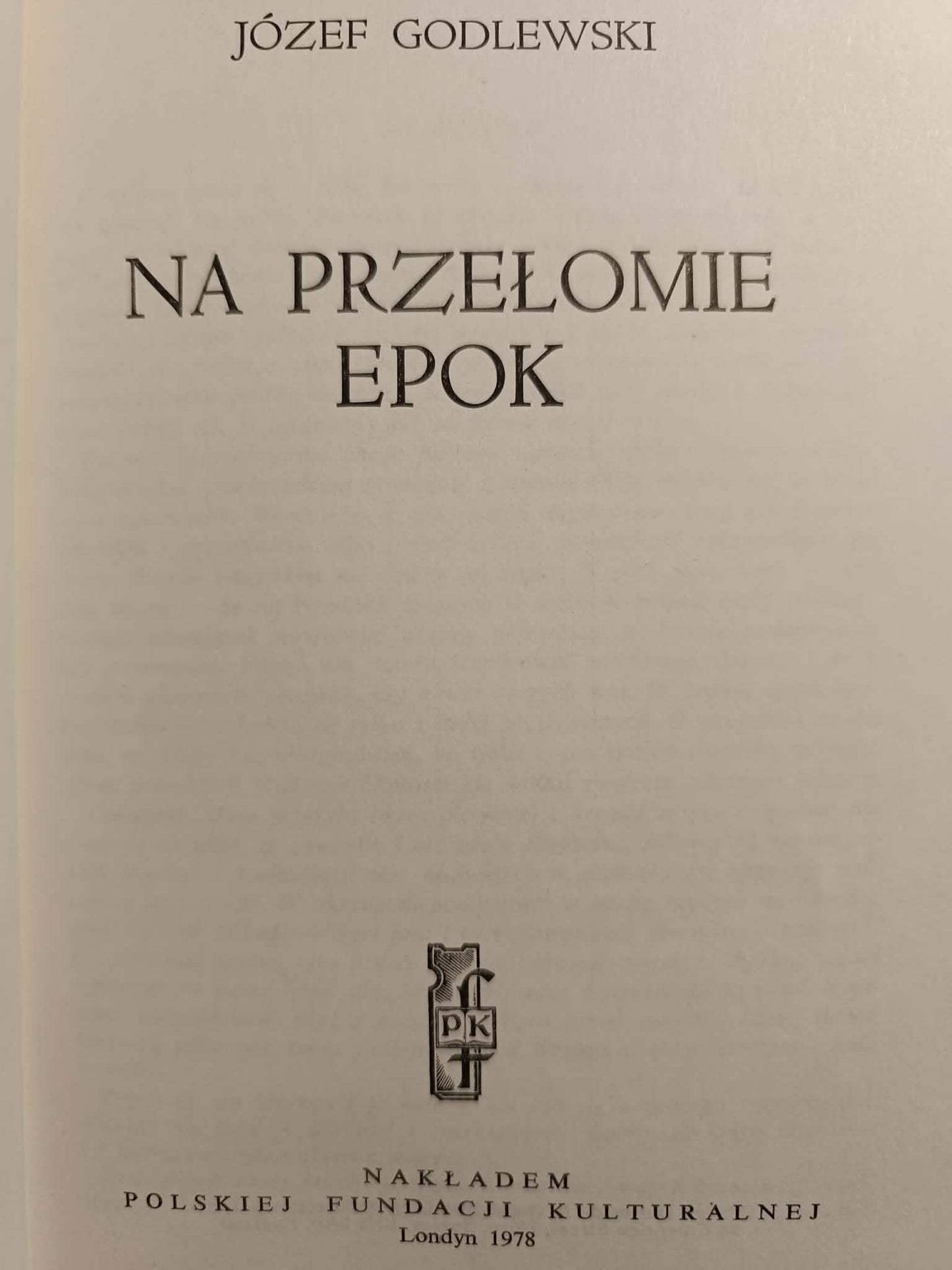 Na przełomie epok, Józef Godlewski