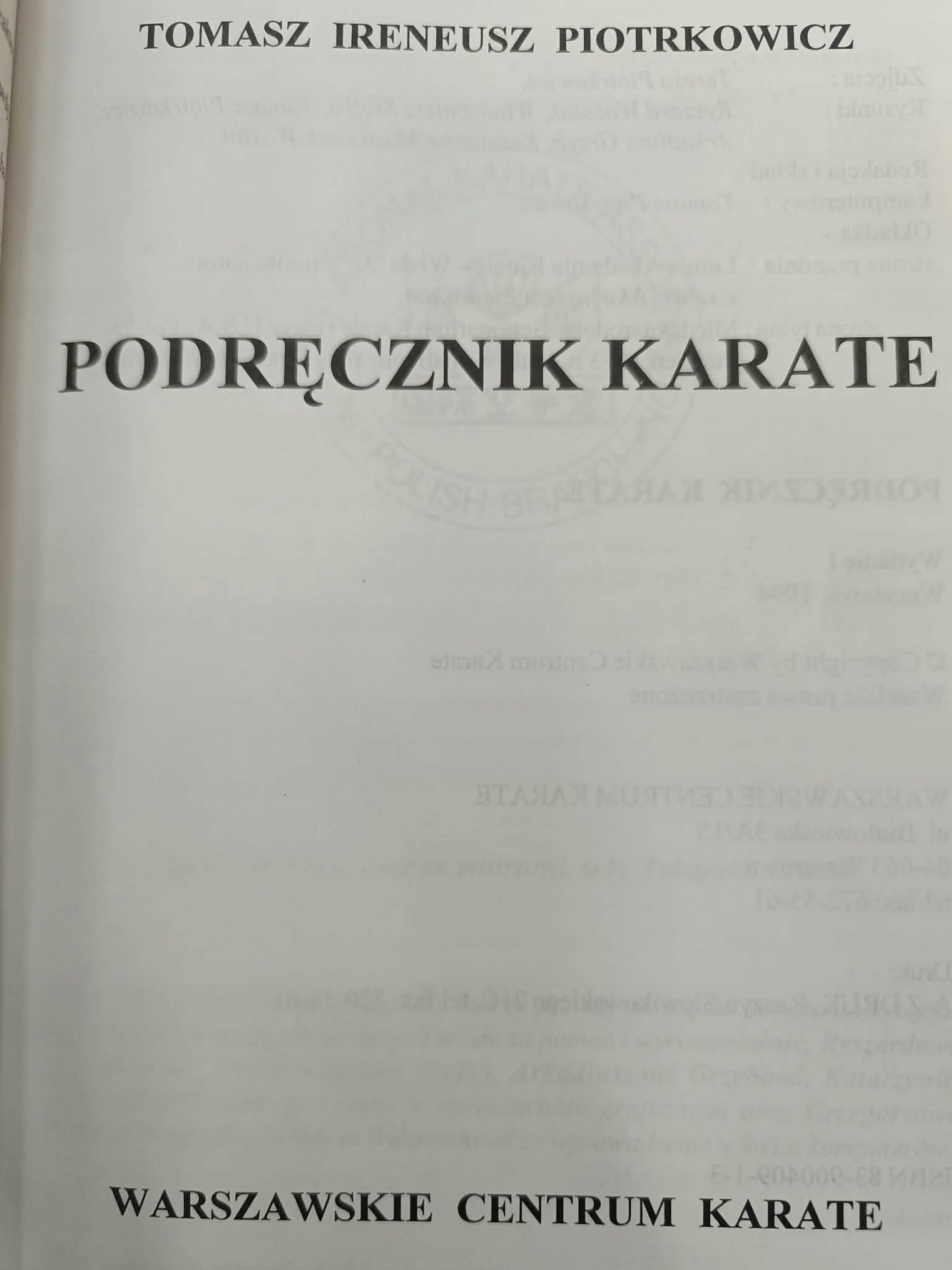 Podręcznik karate Tomasz Piotrkowicz
