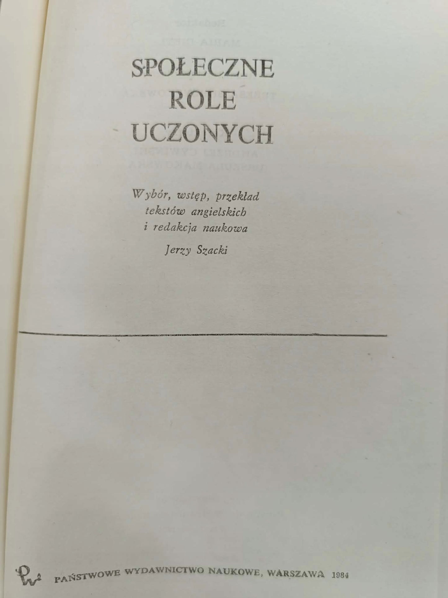 Florian Znaniecki x2 Współczesne Narody, Społeczne Role Uczonych