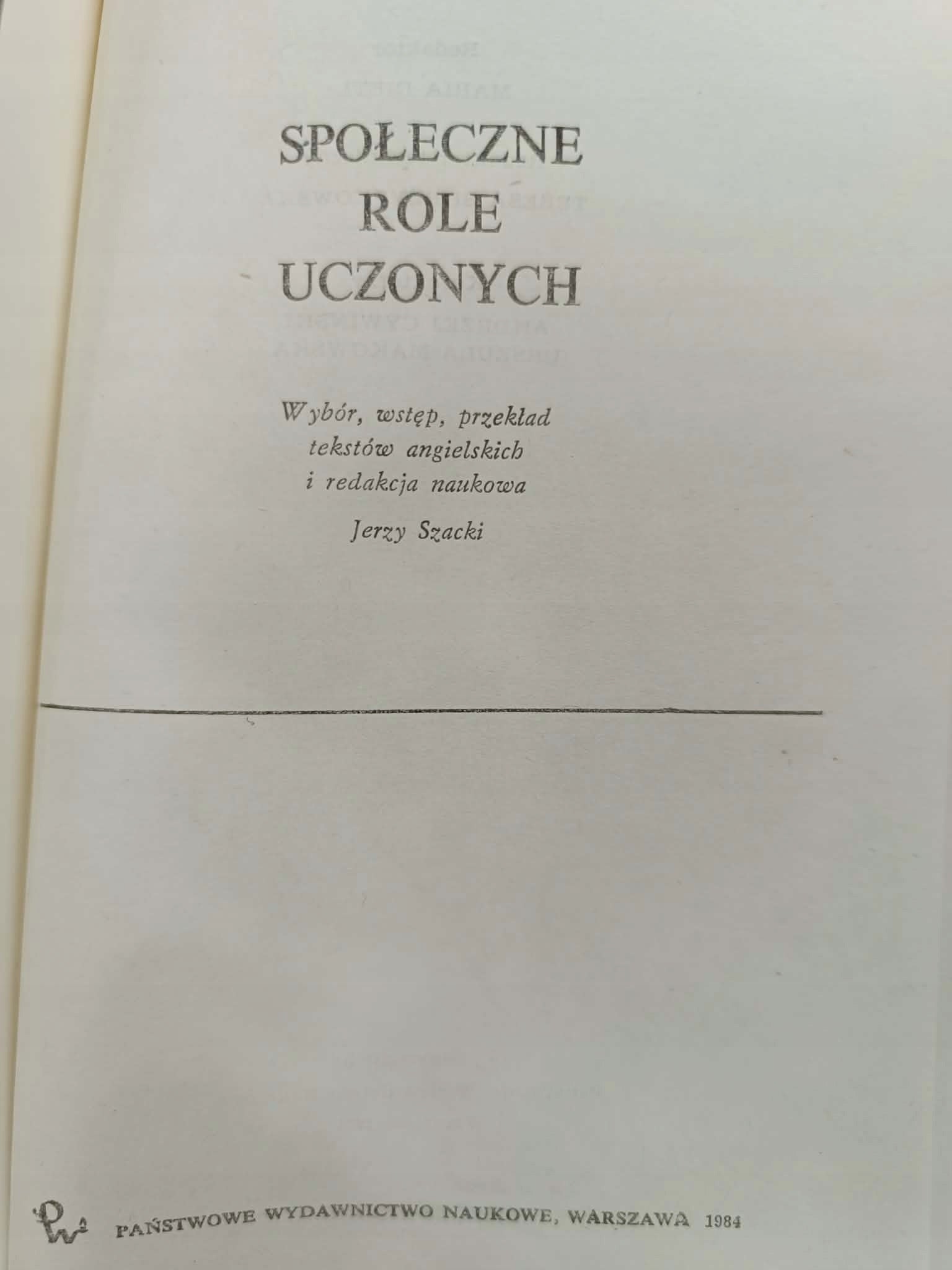 Florian Znaniecki x2 Współczesne Narody, Społeczne Role Uczonych