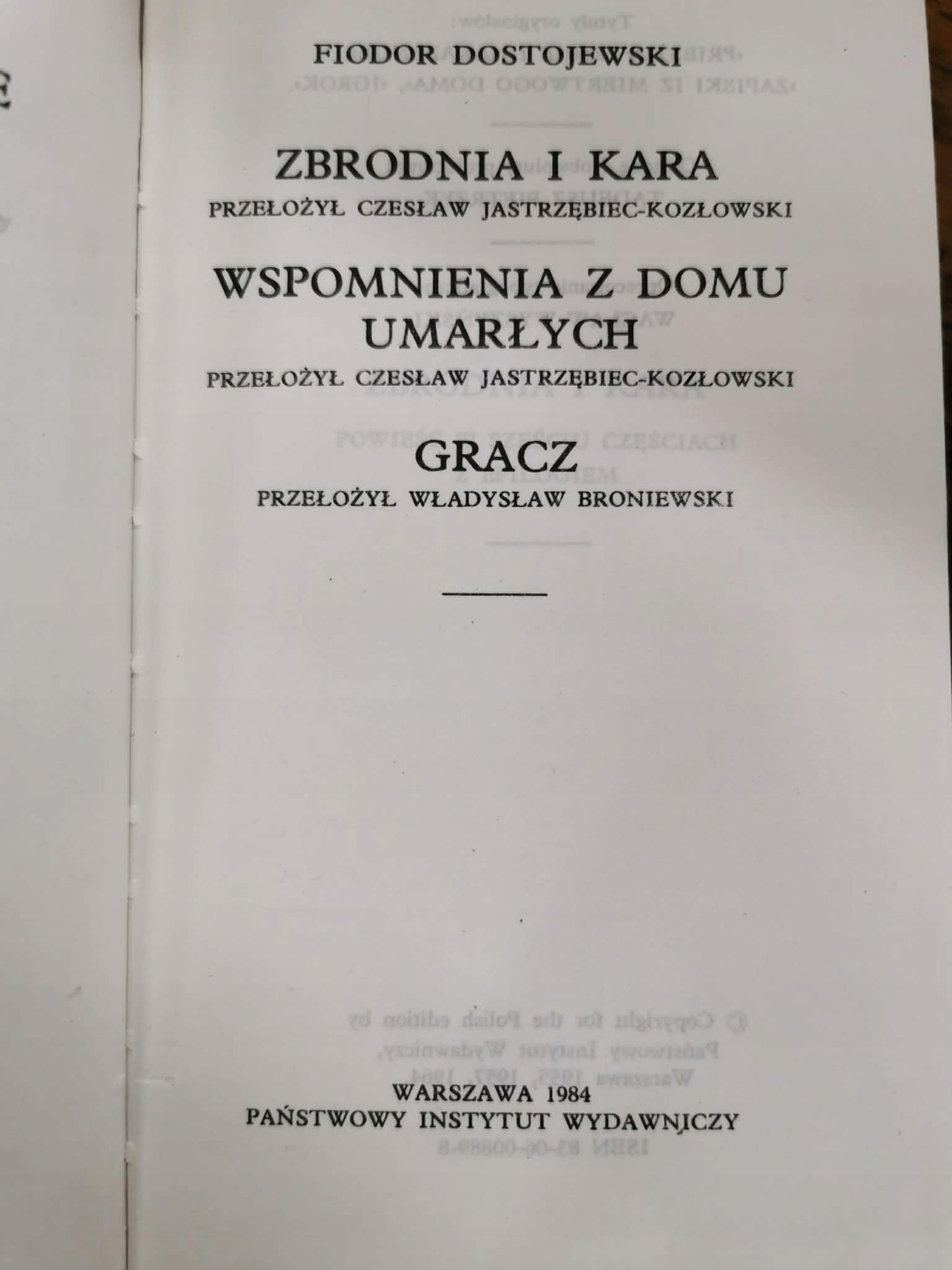 Zestaw książek Fiodora Dostojewskiego t. I-IV