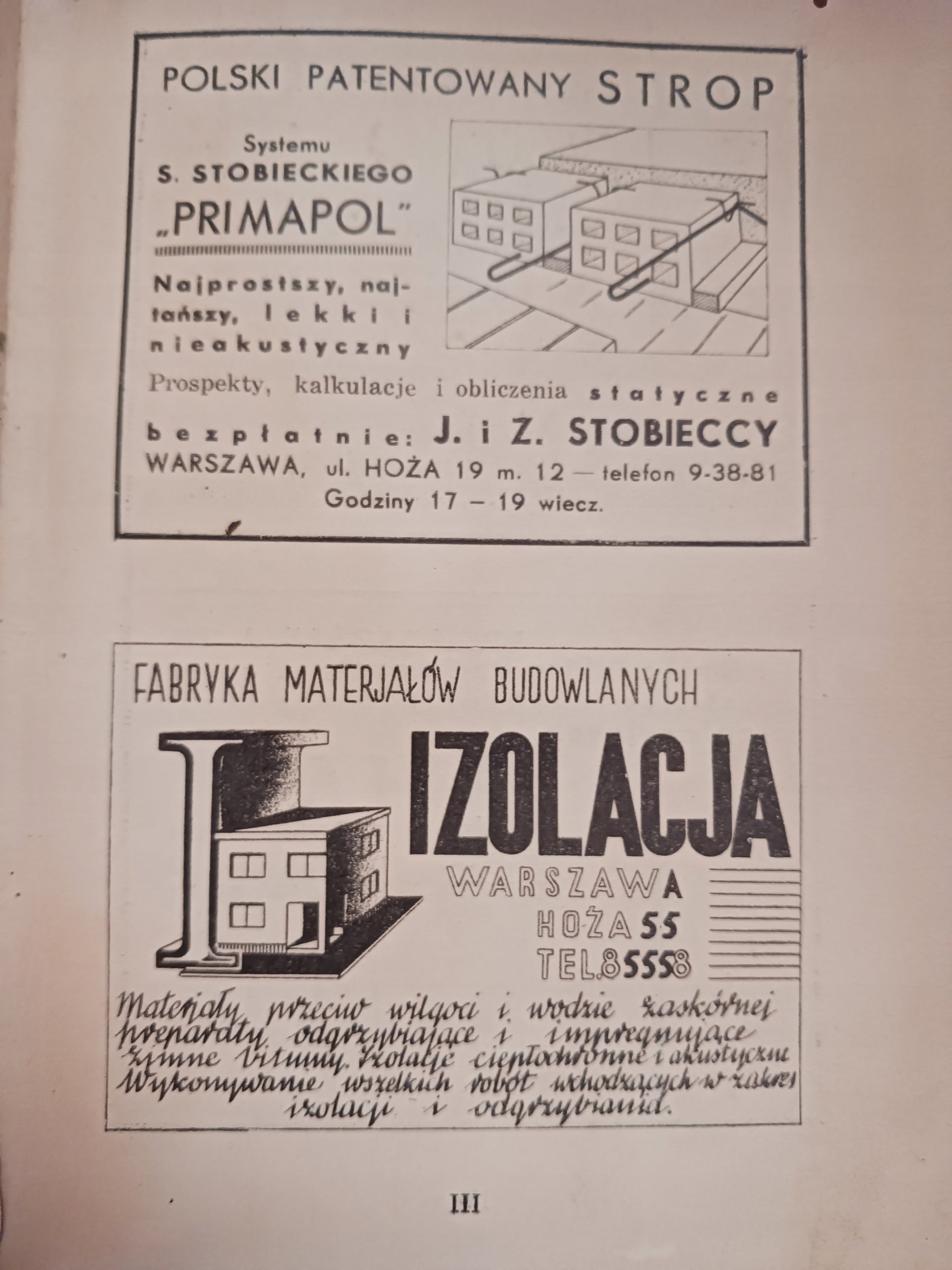 Kalendarz przeglądu budowlanego red. I. Luft na rok 1938 Tom II