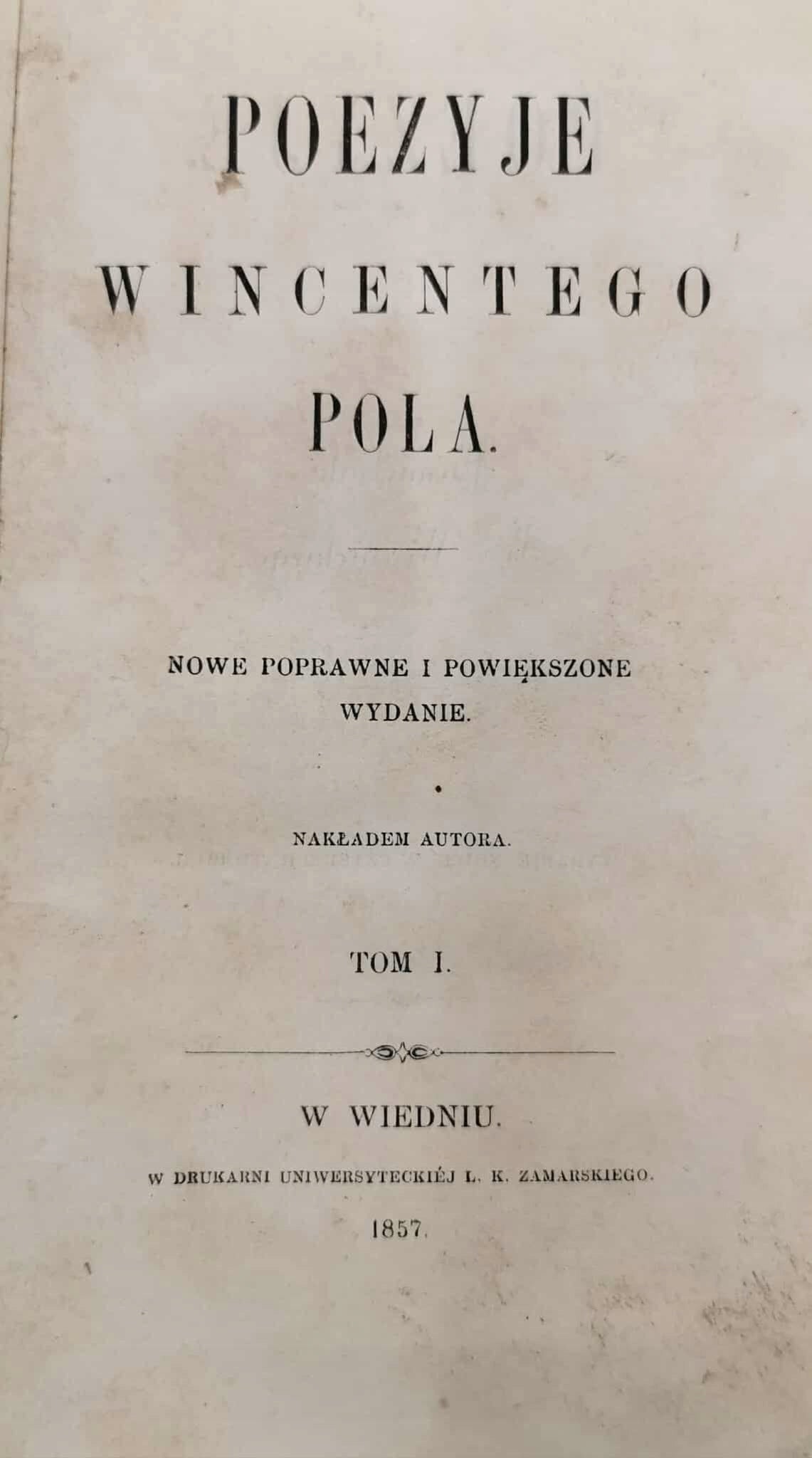 Poezyje Wincentego Pola [1857]
