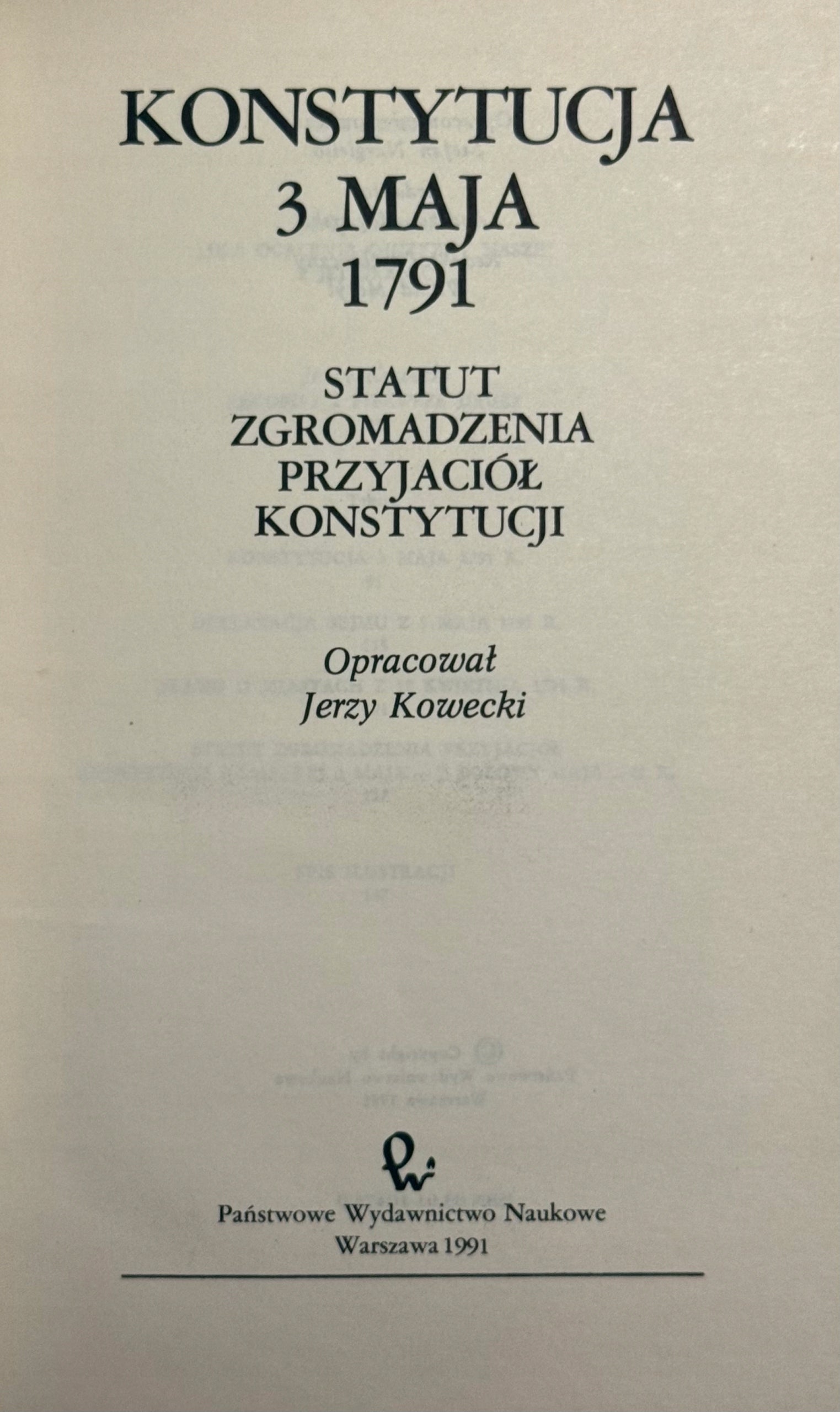 Konstytucja 3 Maja 1791 Faksymile, Reprint edycji Grolla z 1791 r.