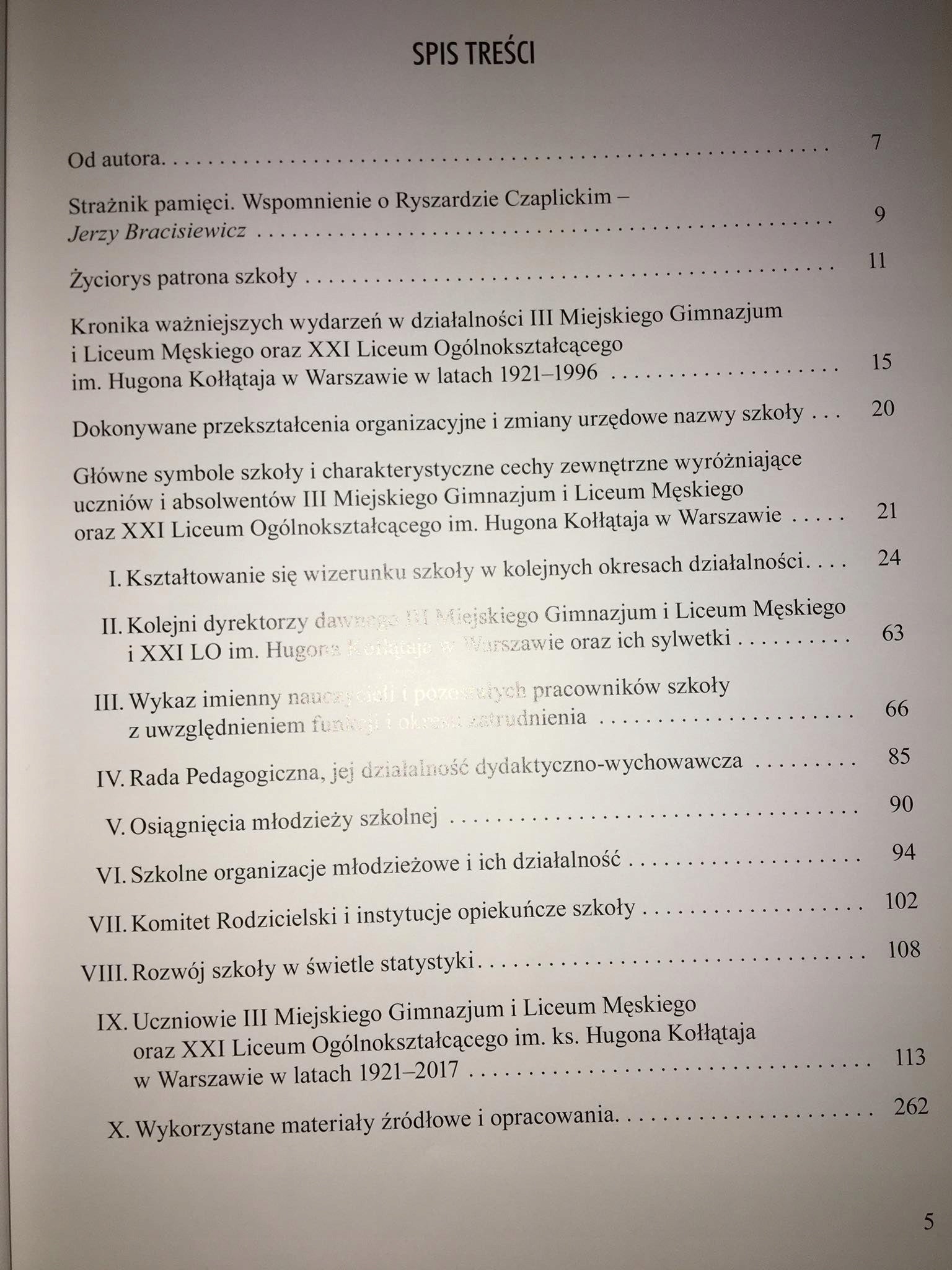 Zarys Historii II Miejskiego Gimnazjum i XXI Lic. Og. im. Hugona Kołłątaja