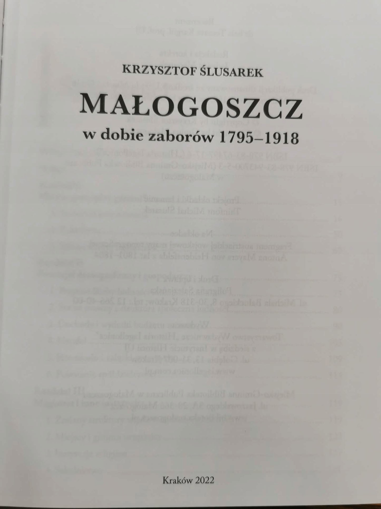 Małogoszcz w dobie zaborów 1795-1918, Krzysztof Ślusarek
