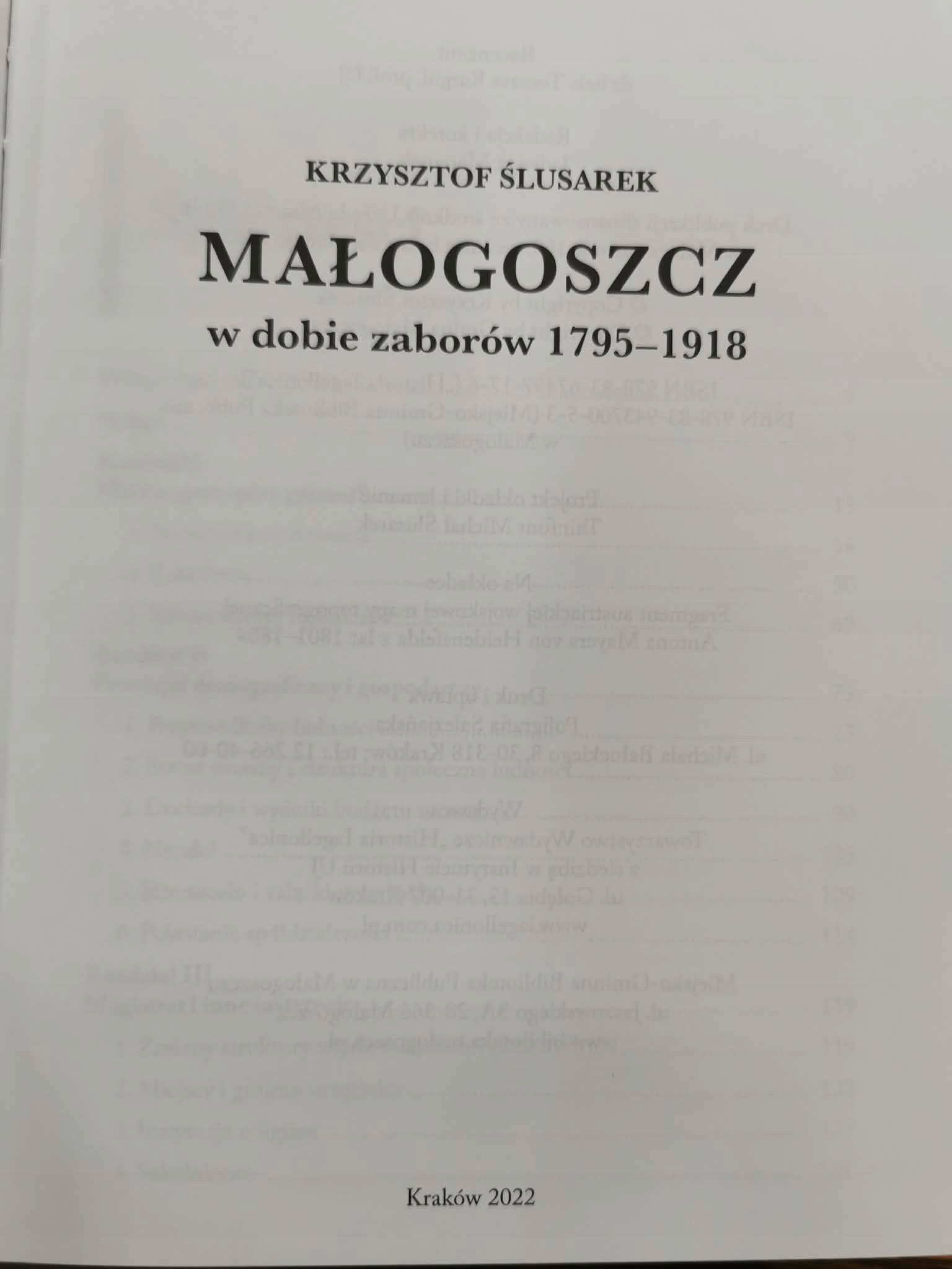 Małogoszcz w dobie zaborów 1795-1918, Krzysztof Ślusarek