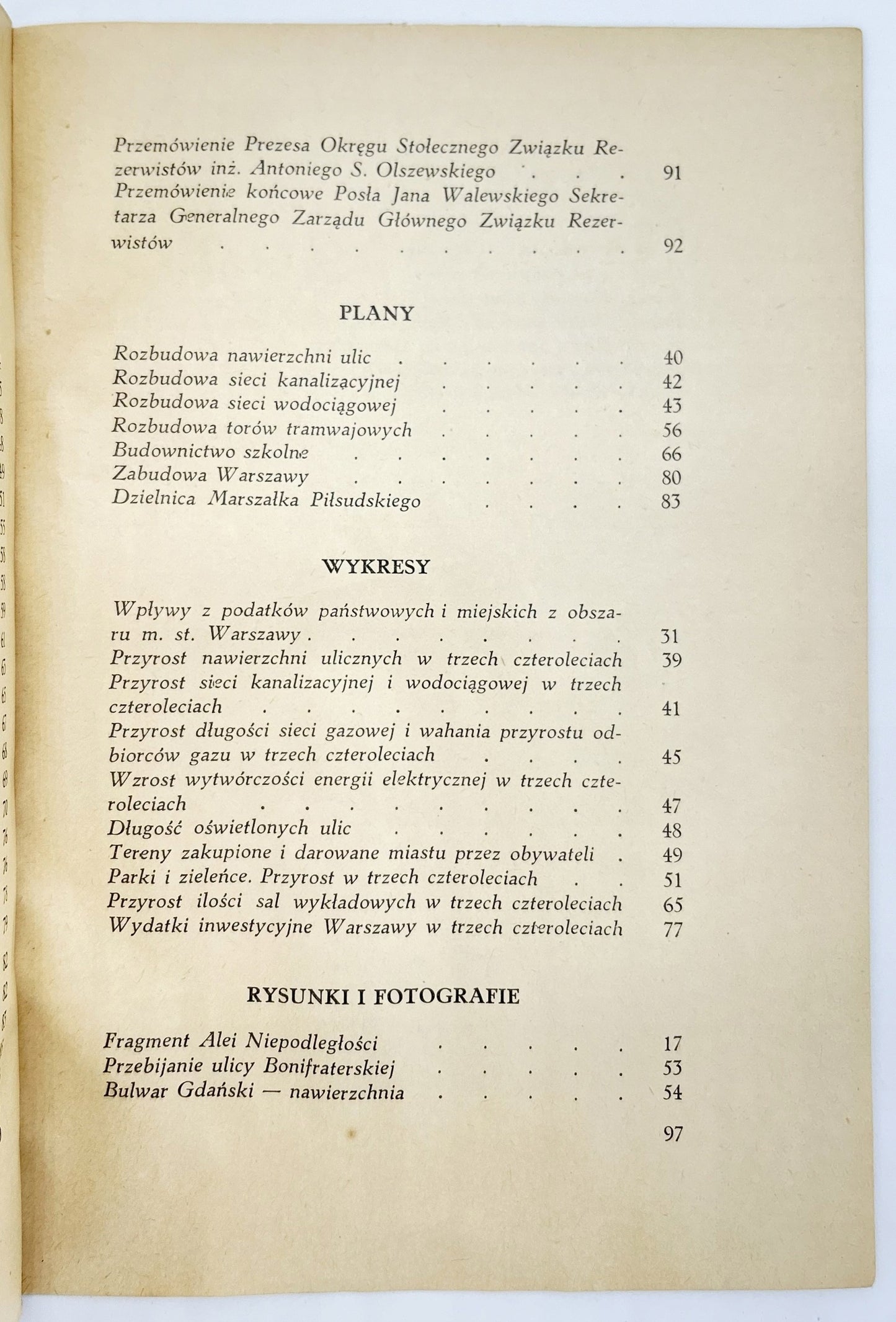 Rozwój stolicy Starzyński Stefan [Warszawa 1938]