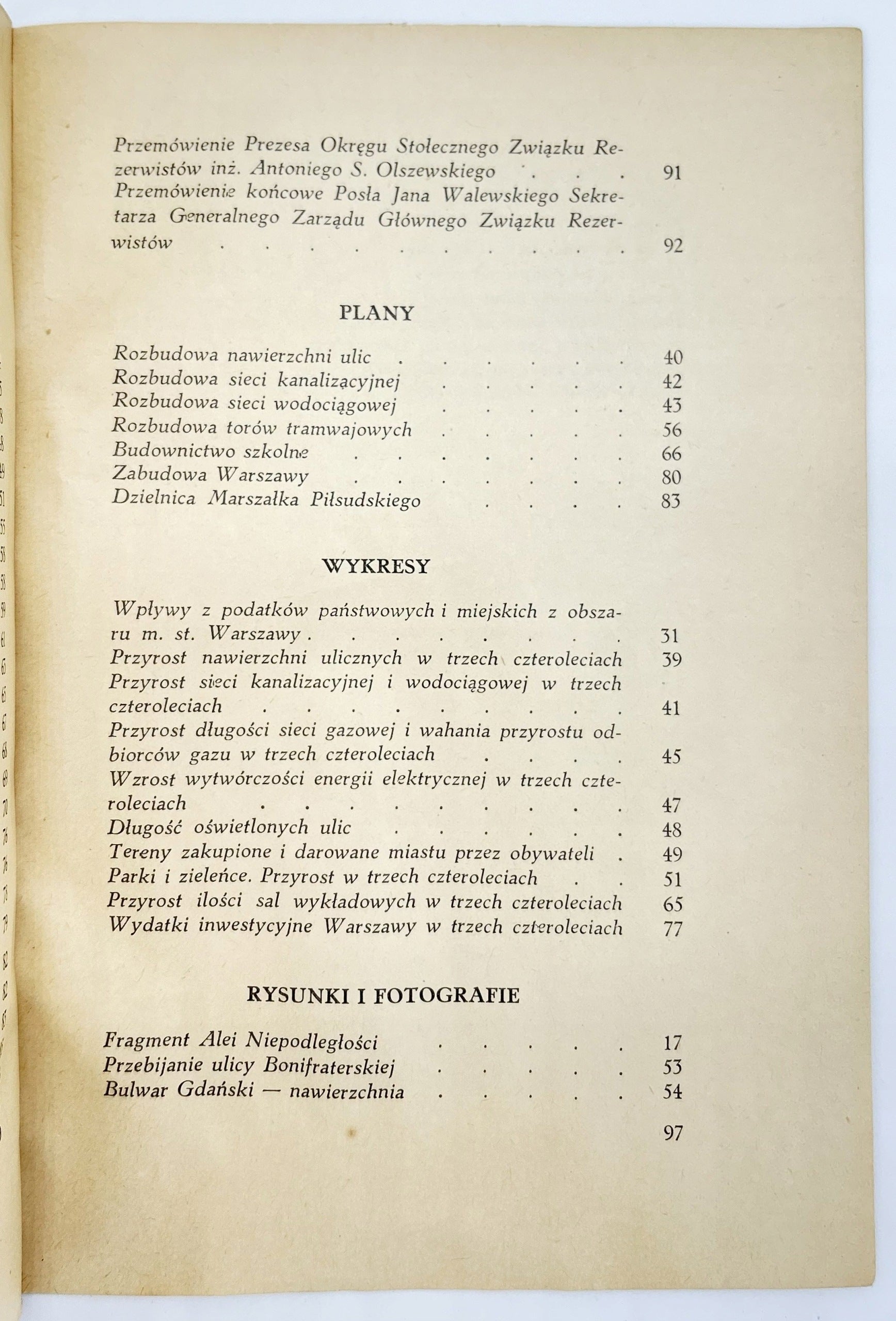 Rozwój stolicy Starzyński Stefan [Warszawa 1938]