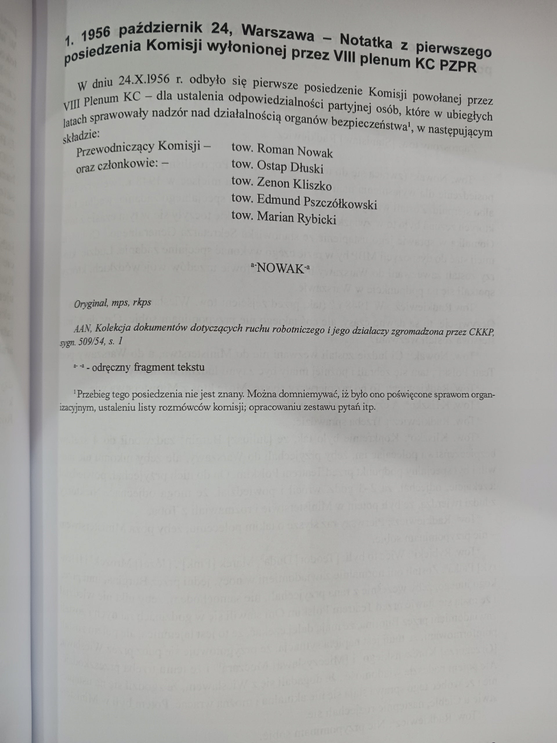 Komisja Nowaka Dokumenty i materiały Praca zbiorowa