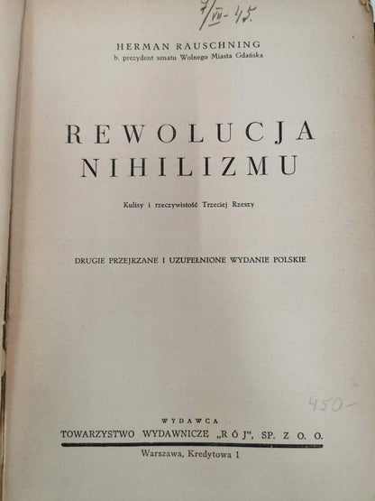 Rewolucja nihilizmu, Herman Rausching [1939]