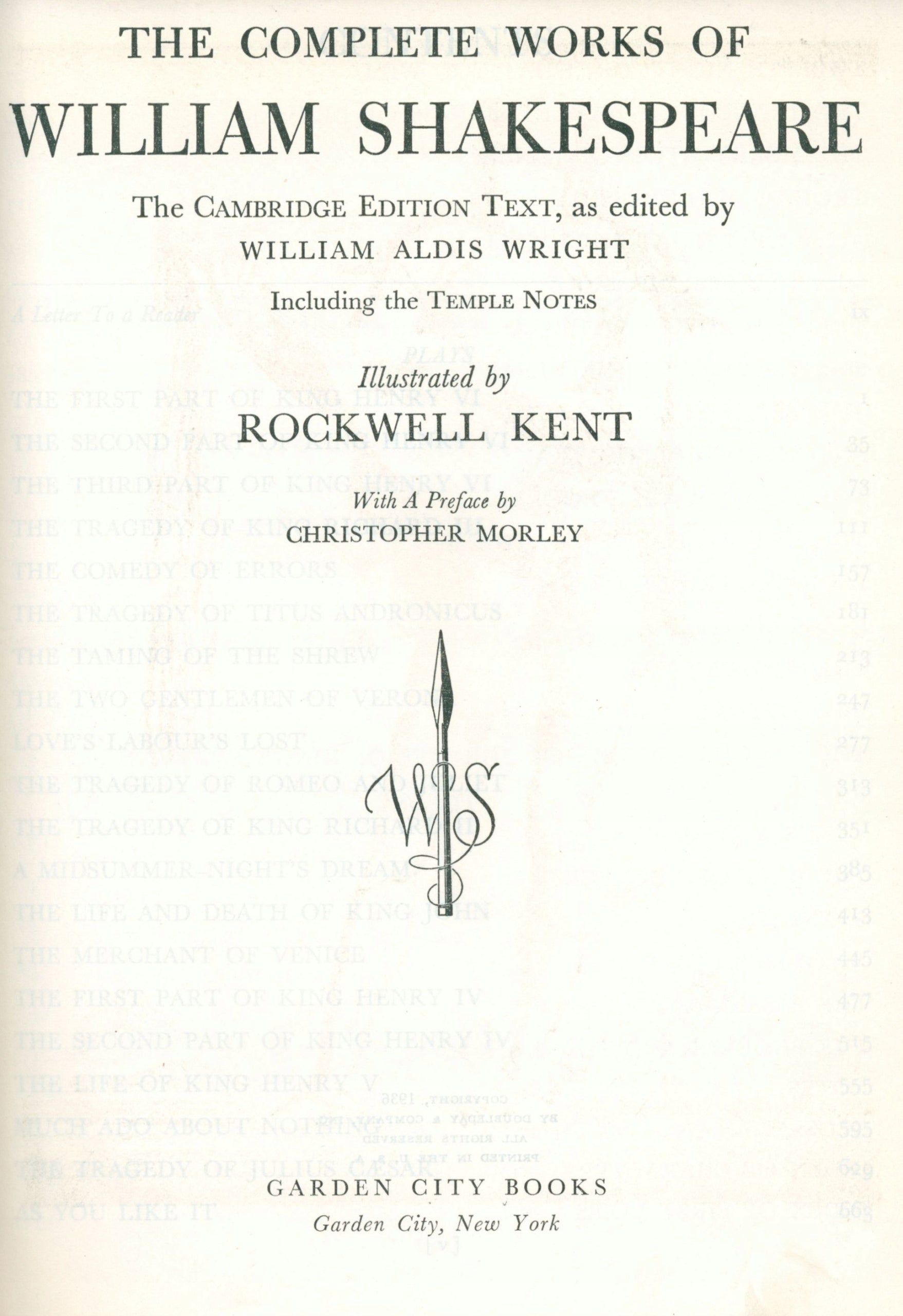 The complete works of William Shakespeare [ze zbiorów Śmiałowskiego] [1936]