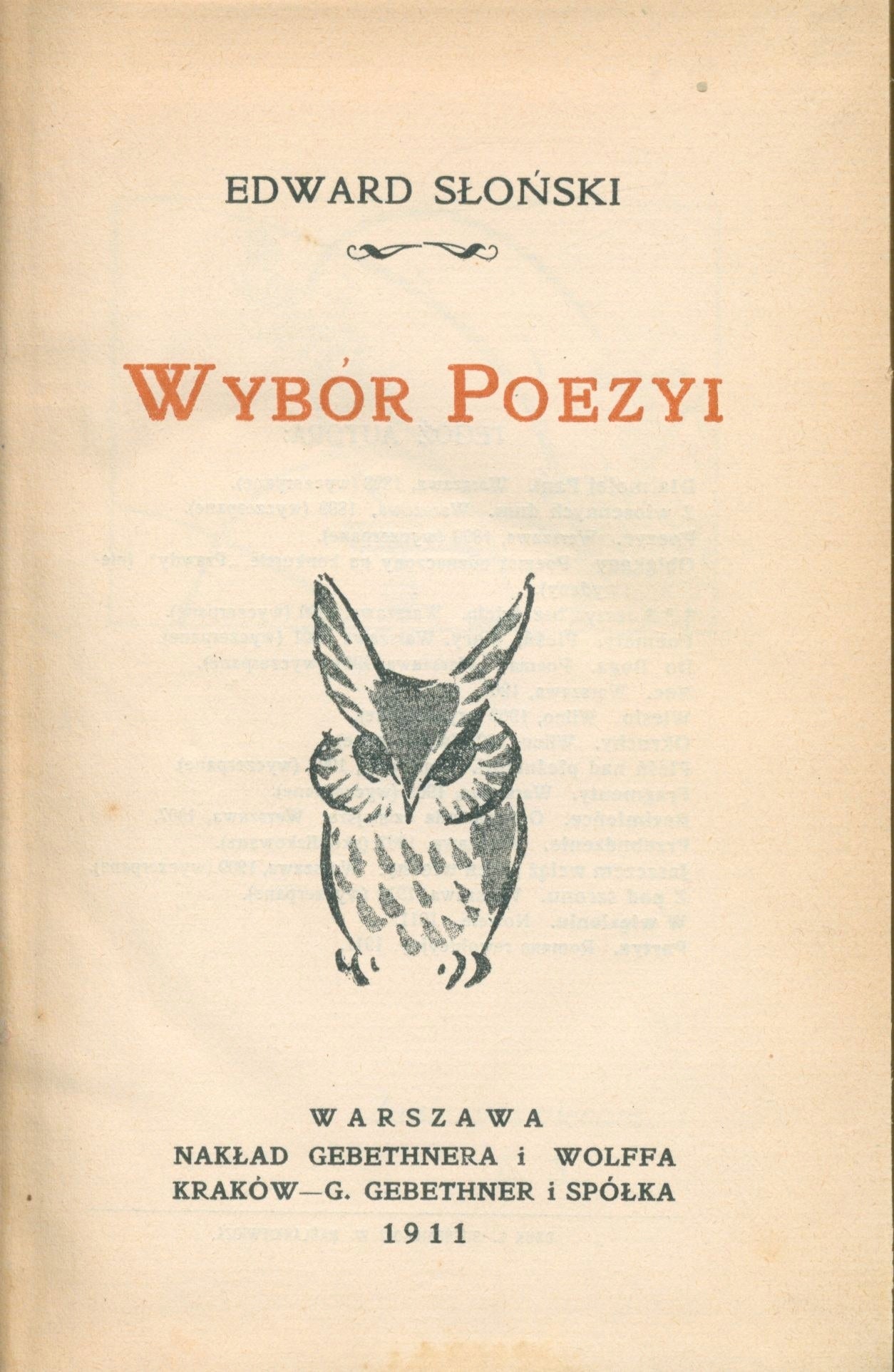 Wybór poezyi, Słoński Edward [Warszawa 1911]