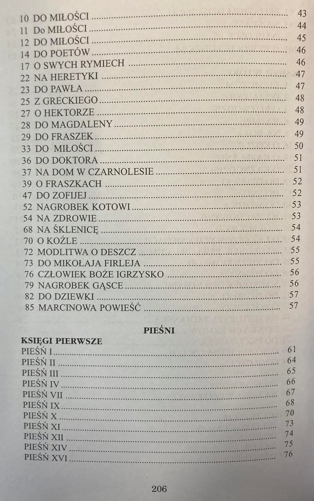 DZIEŁA WYBRANE FRASZKI PIEŚNI - ZIELONA SOWA JAN KOCHANOWSKI