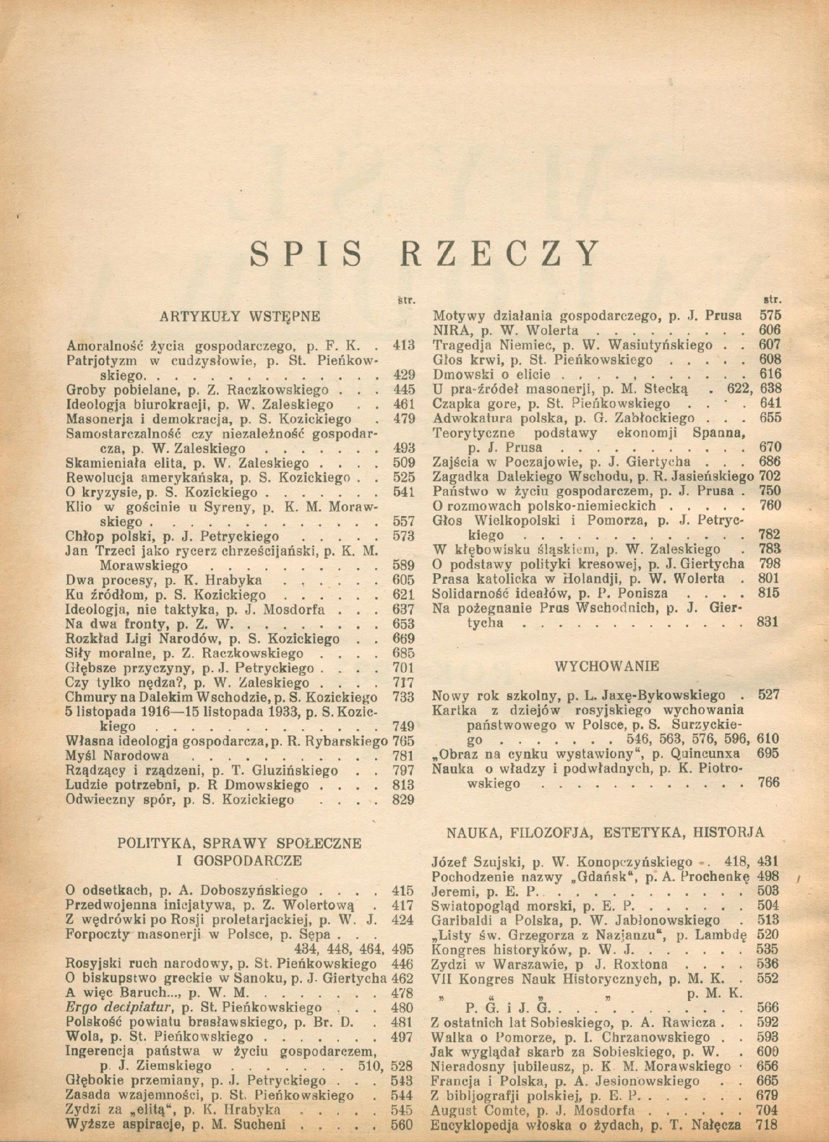 Myśl Narodowa. Tygodnik poświęcony kulturze twórczości polskiej [1933]