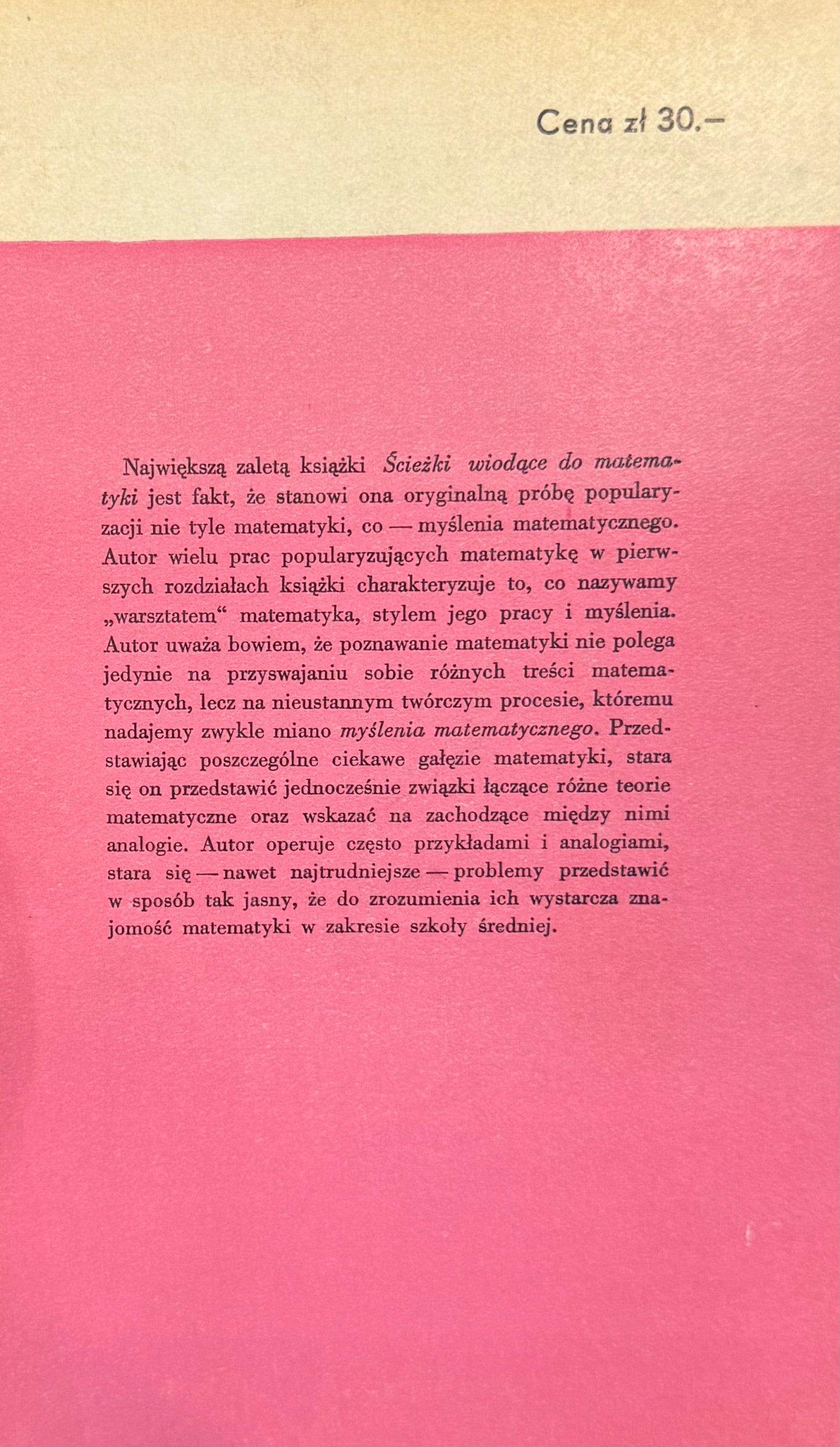 Ścieżki wiodące do matematyki Walter Warwick Sawyer